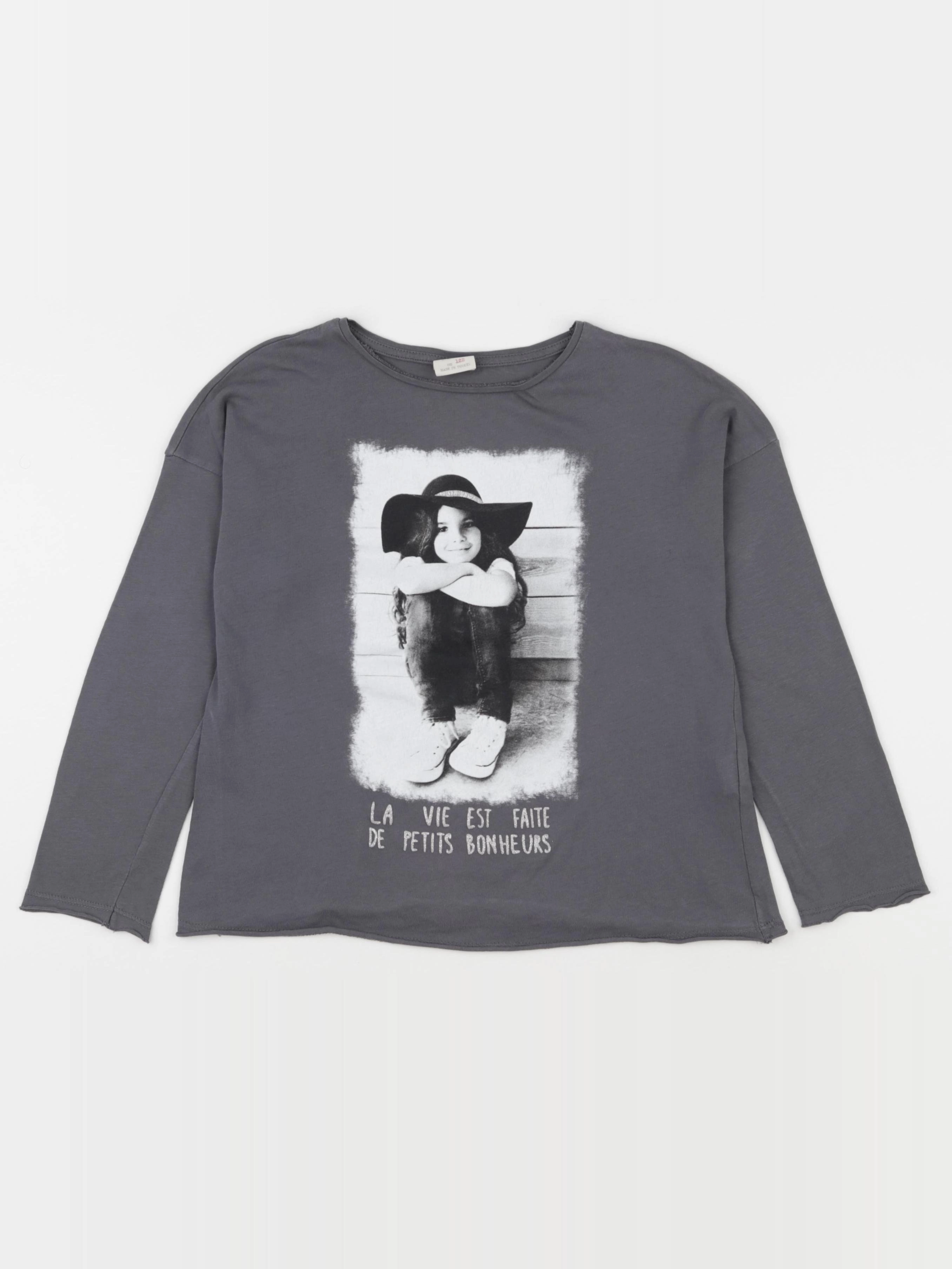 Zara - tee-shirt gris - 7 ans