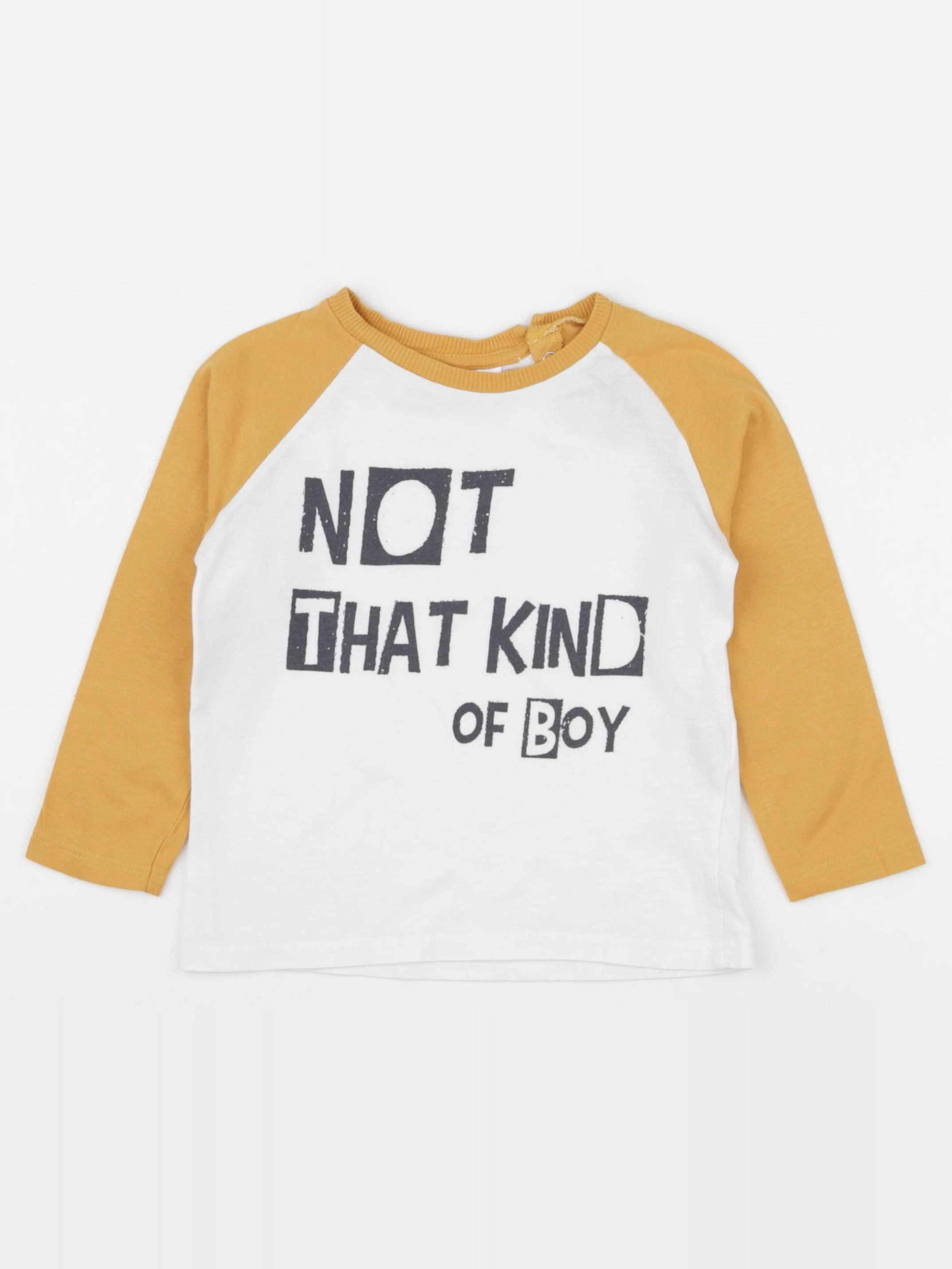 Zara - tee-shirt jaune, blanc - 2/3 ans