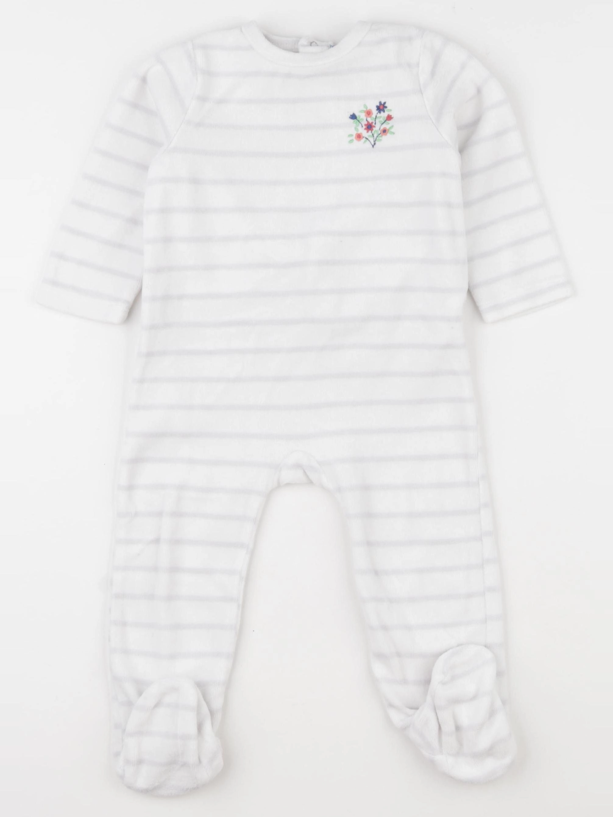 Boutchou - pyjama velours bleu, blanc - 18 mois