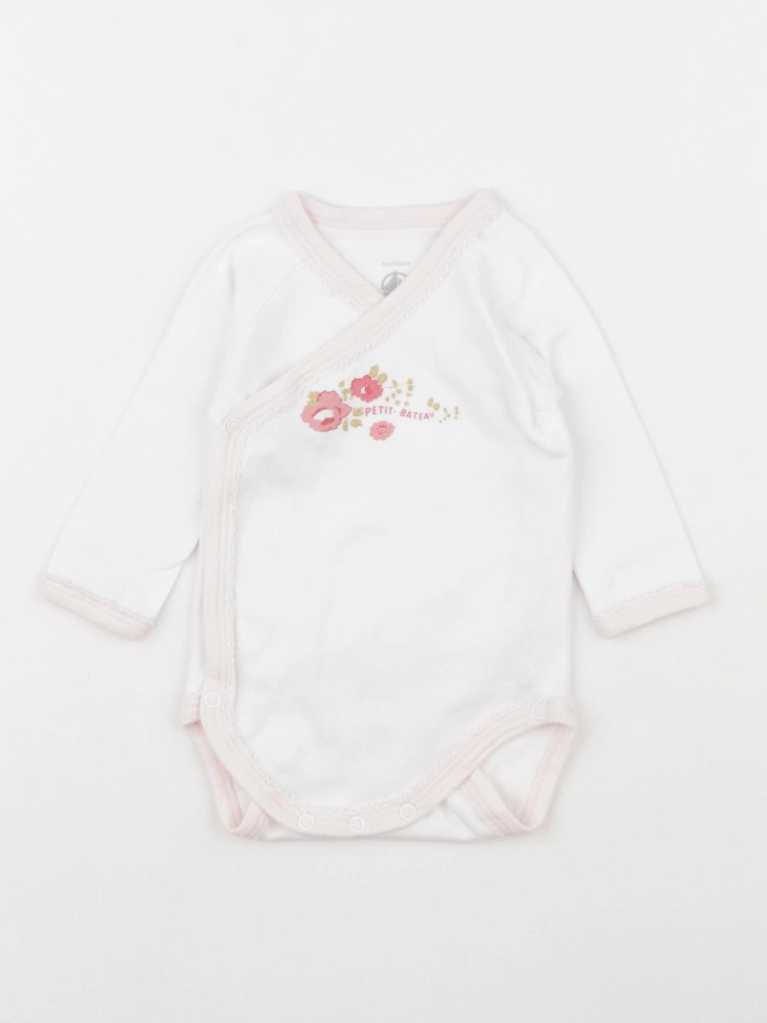 Petit Bateau - body rose - 3 mois