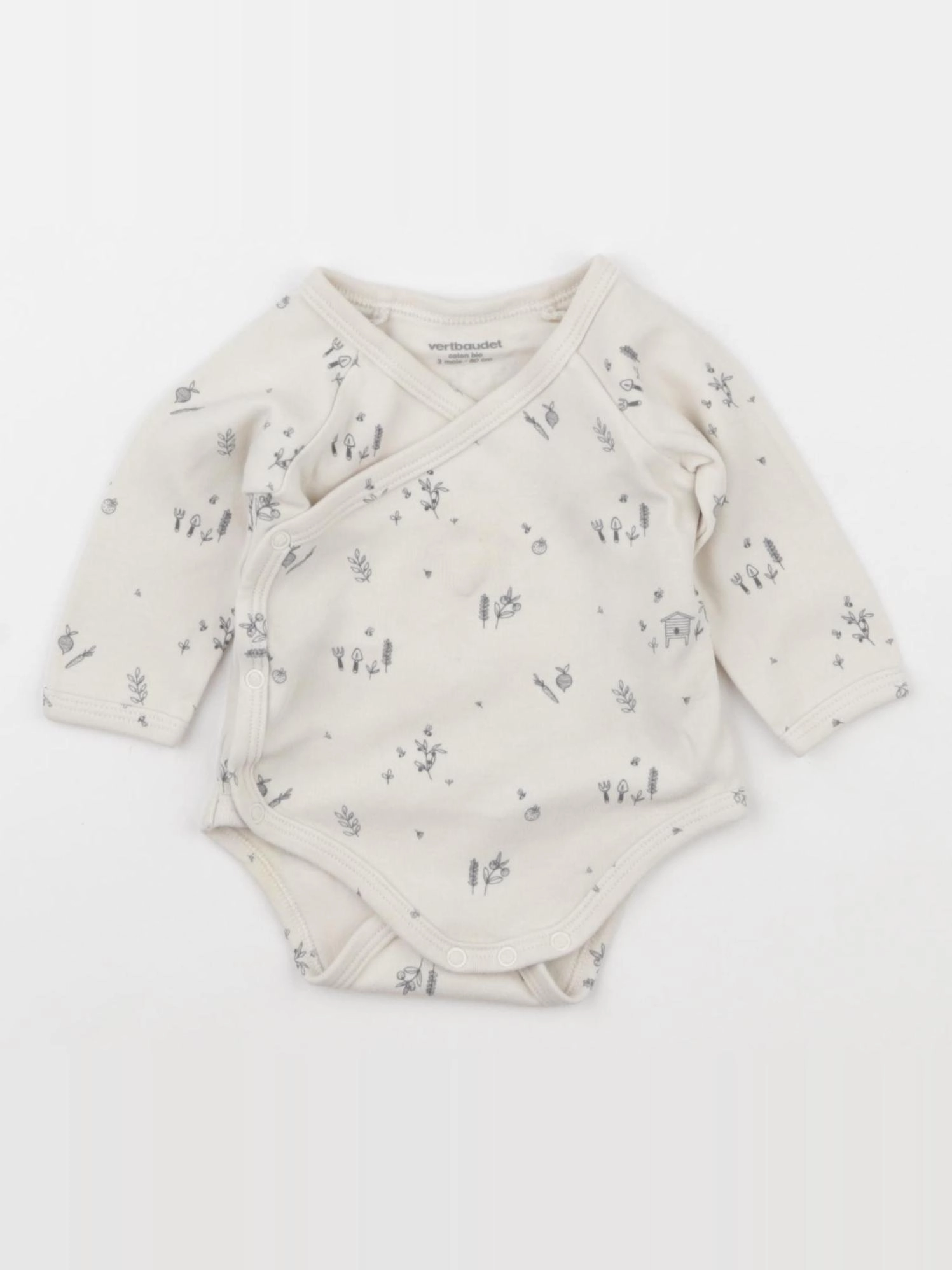Vertbaudet - body beige - 3 mois