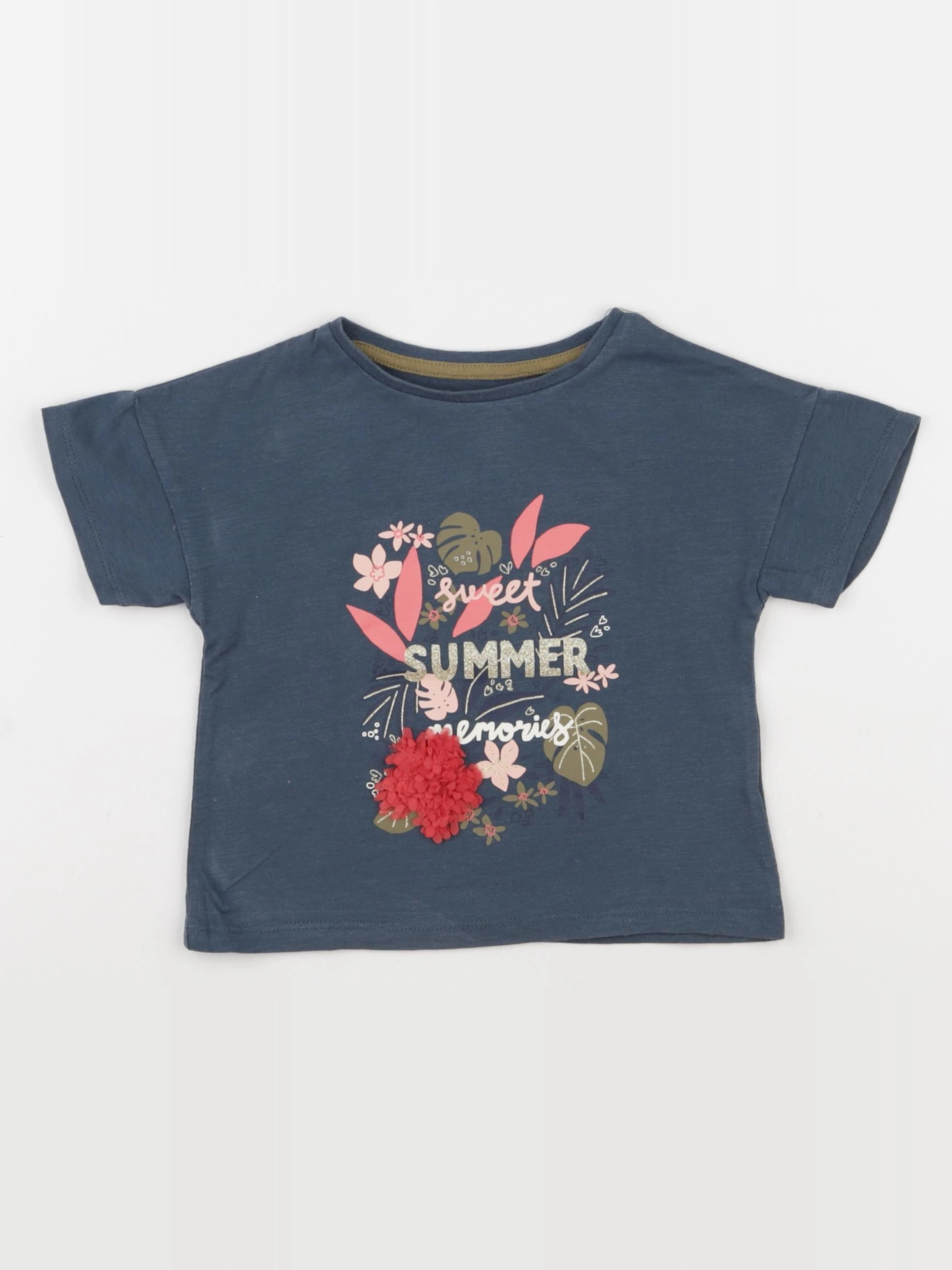 Vertbaudet - tee-shirt bleu - 2 ans