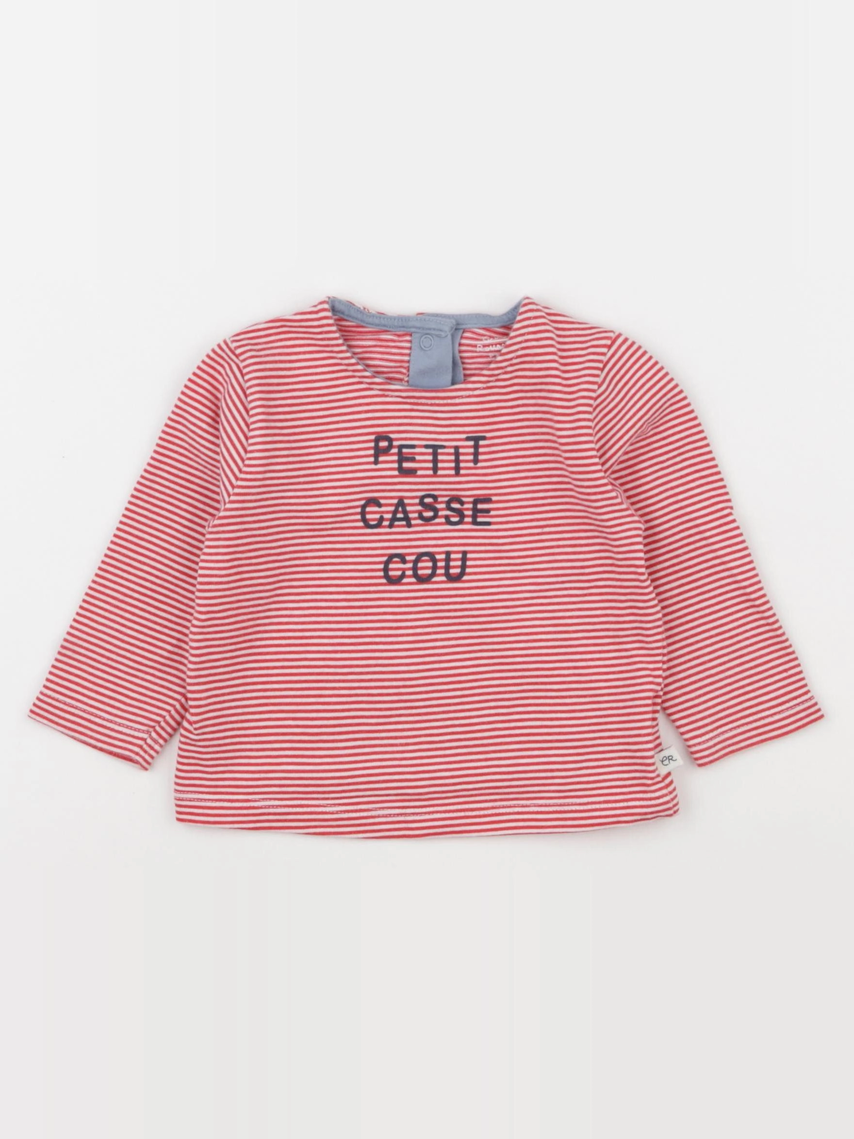 Vertbaudet - tee-shirt rouge - 6 mois