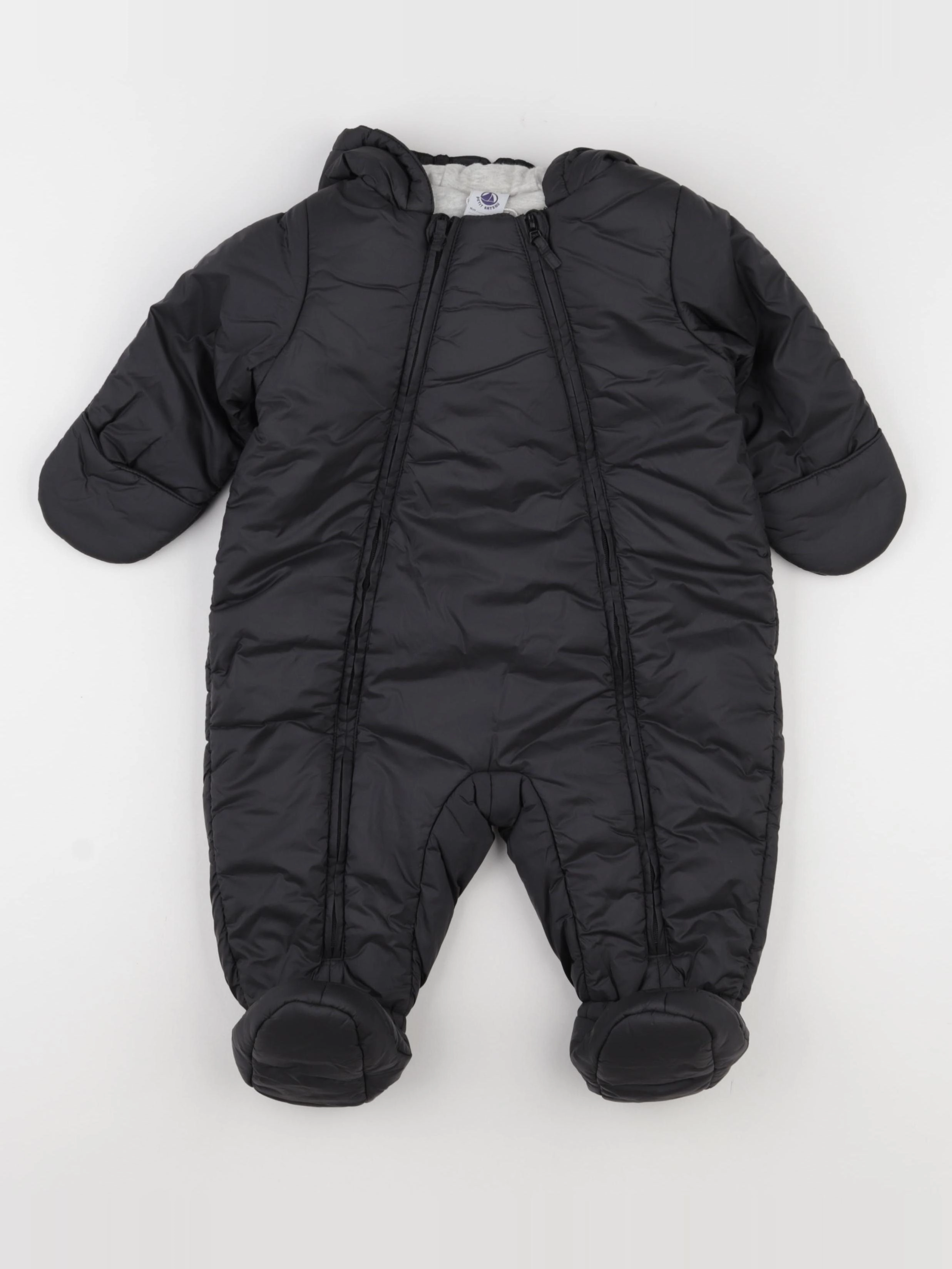 Petit Bateau - combi-pilote gris - 12 mois