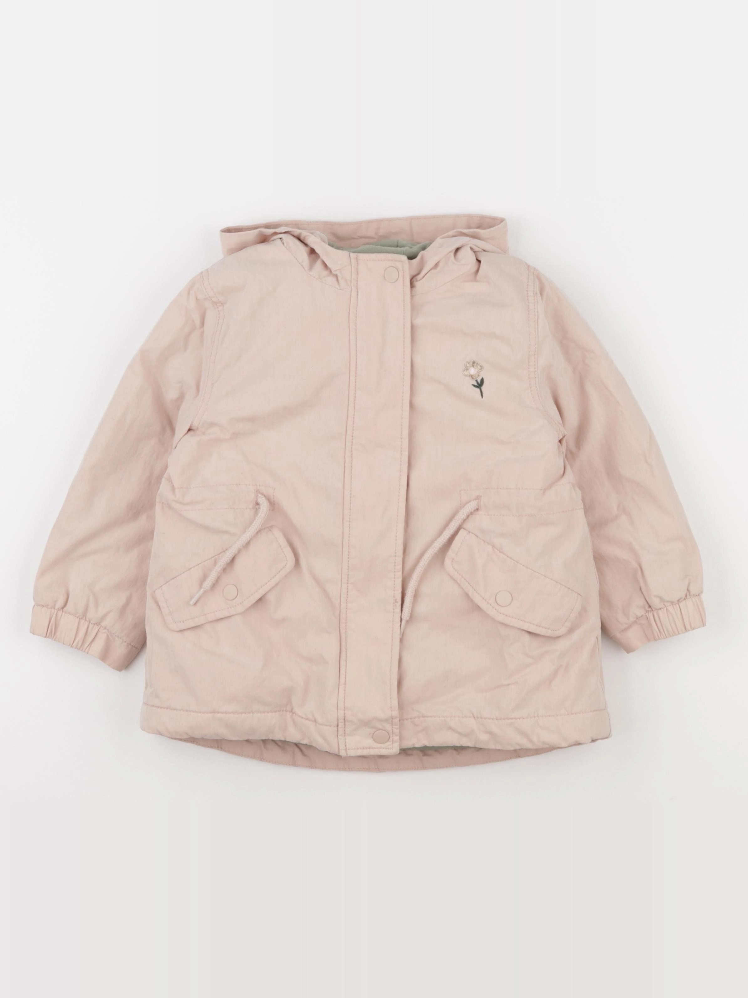 Vertbaudet - manteau doublure amovible rose - 3 ans