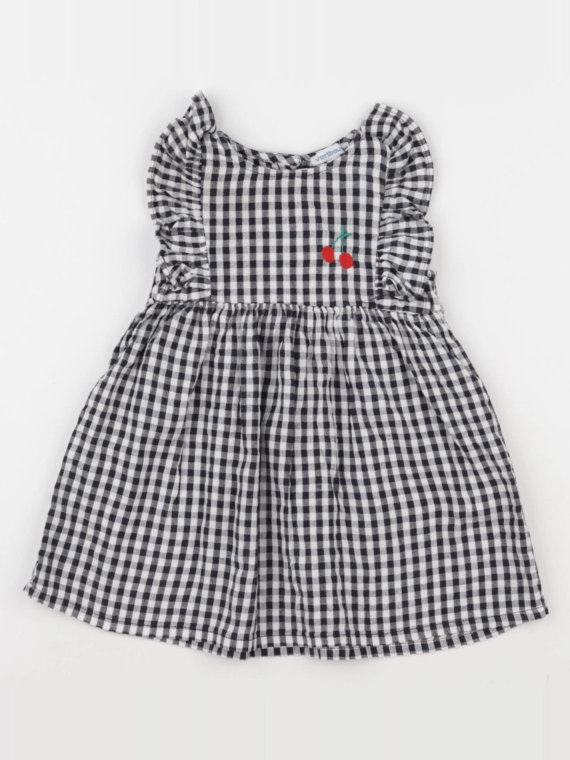 Vertbaudet - robe blanc, noir - 2 ans