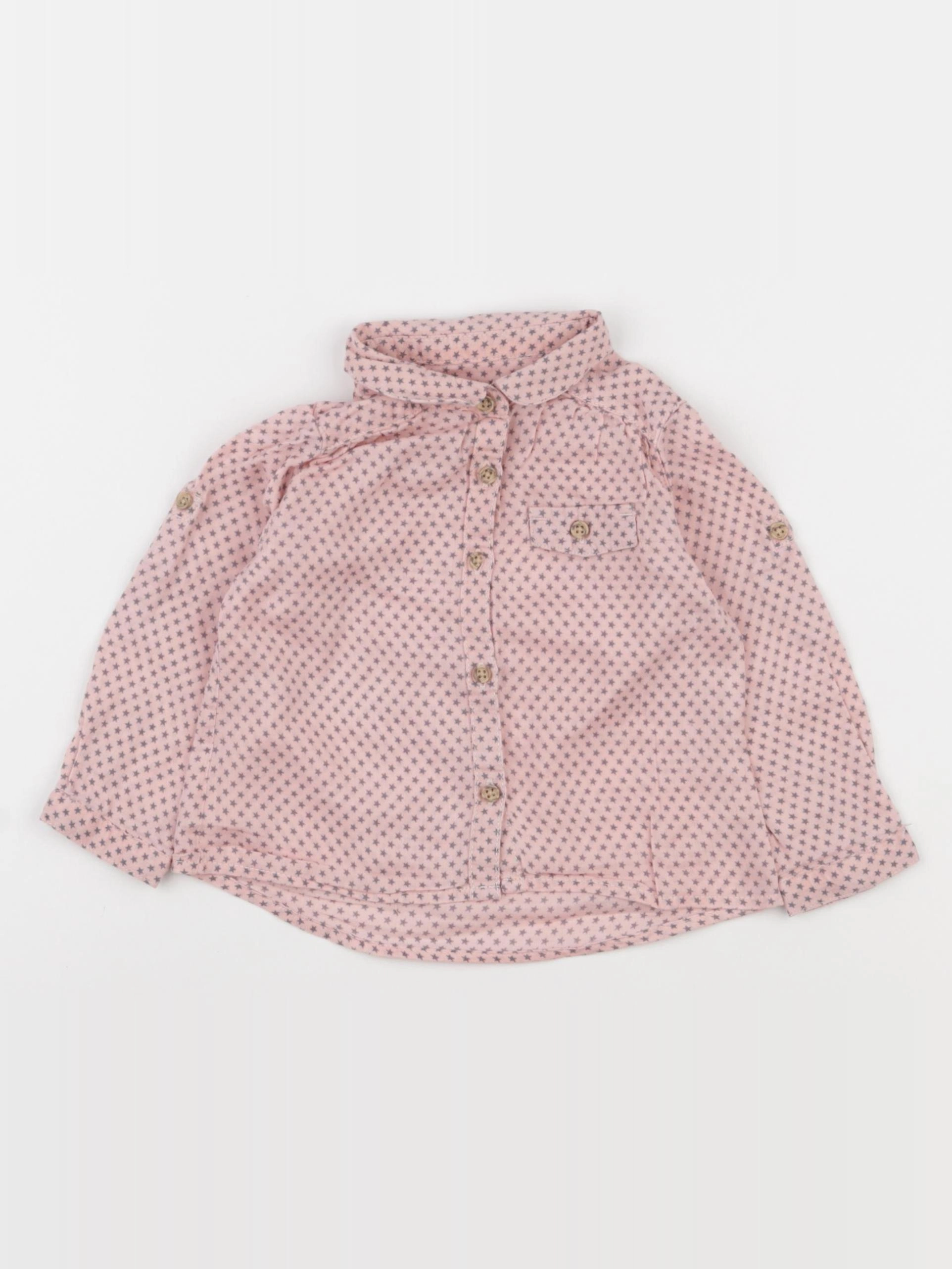 Zara - chemise rose - 9/12 mois