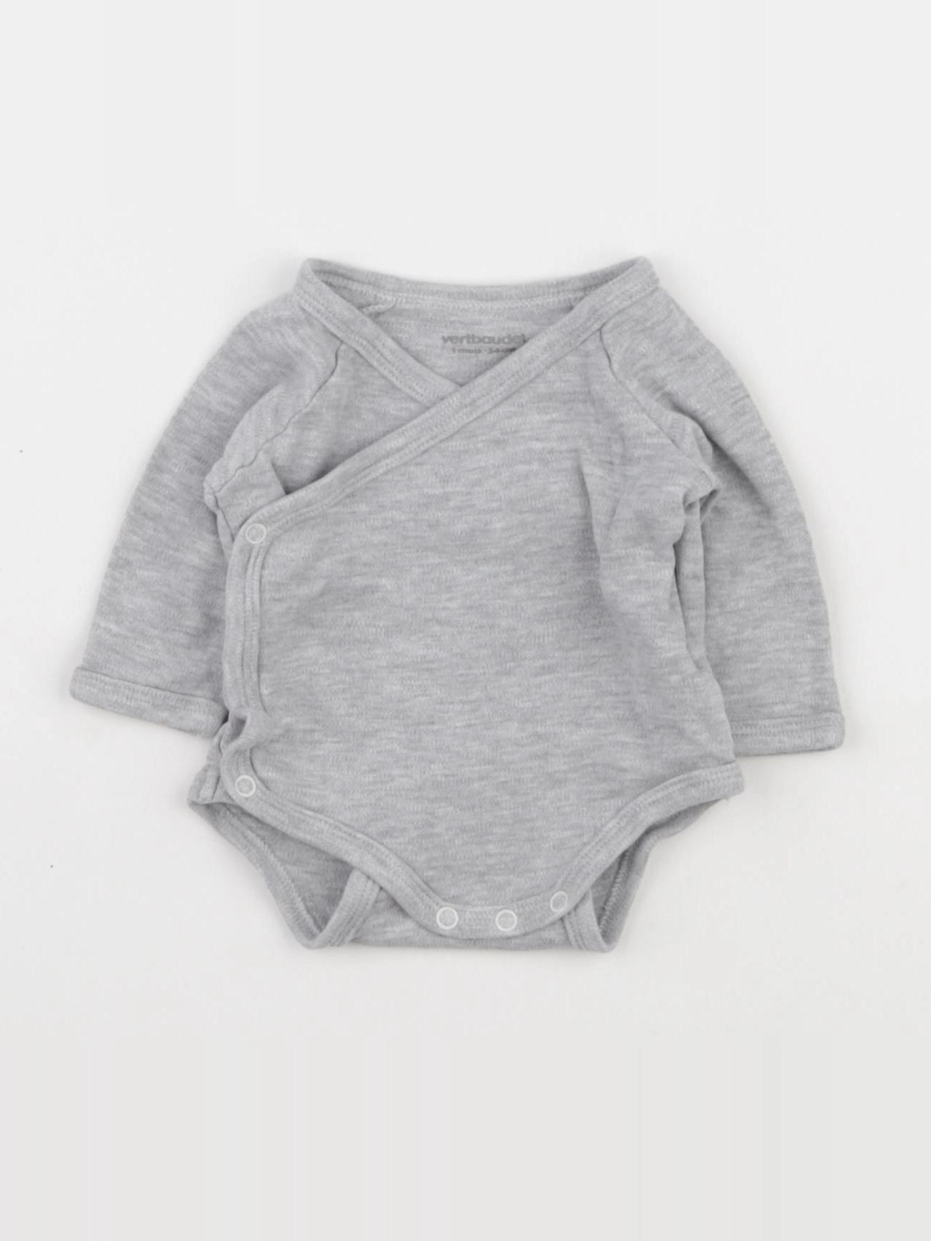 Vertbaudet - body gris - 1 mois