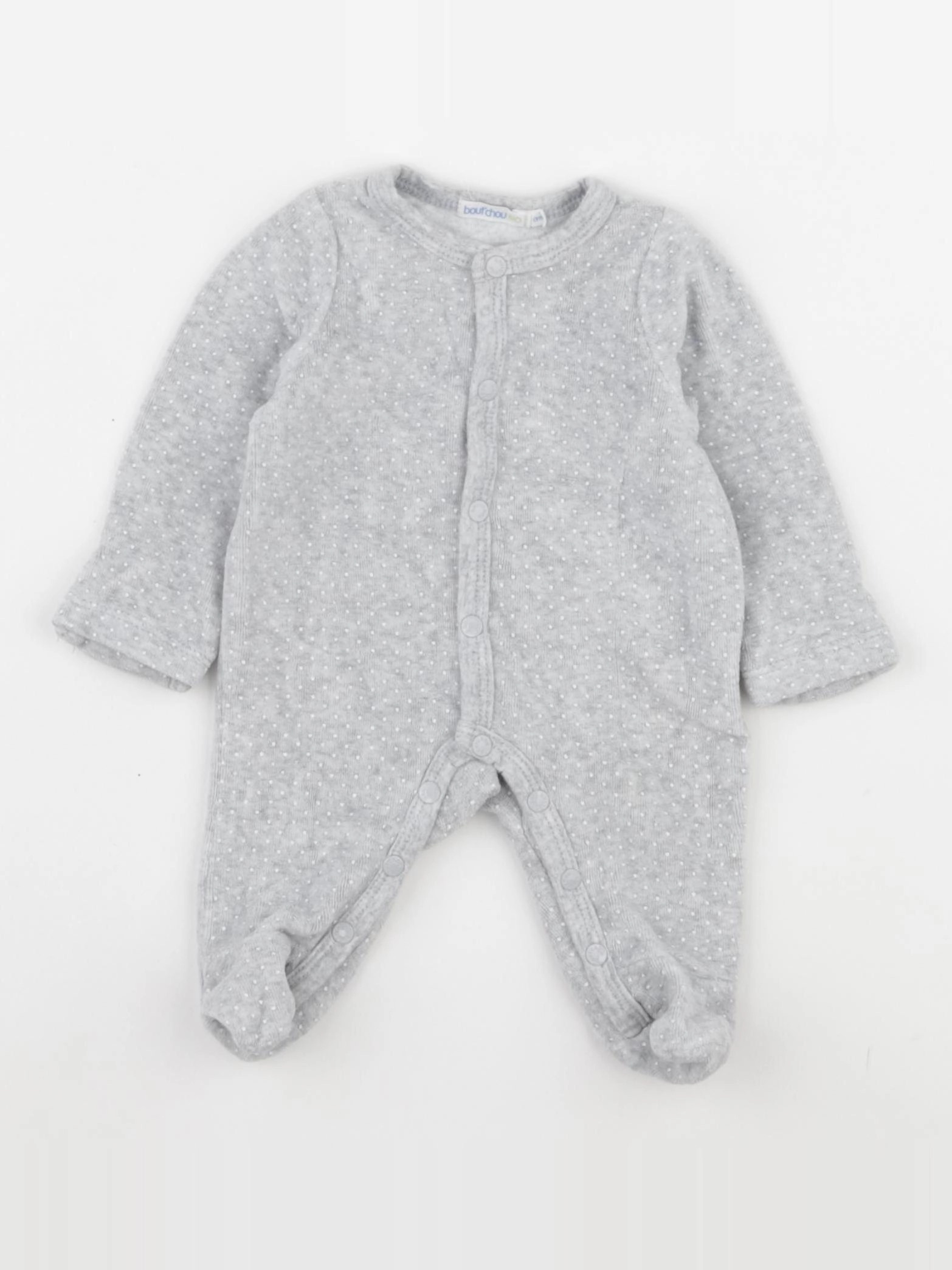 Boutchou - pyjama velours gris - 0 mois