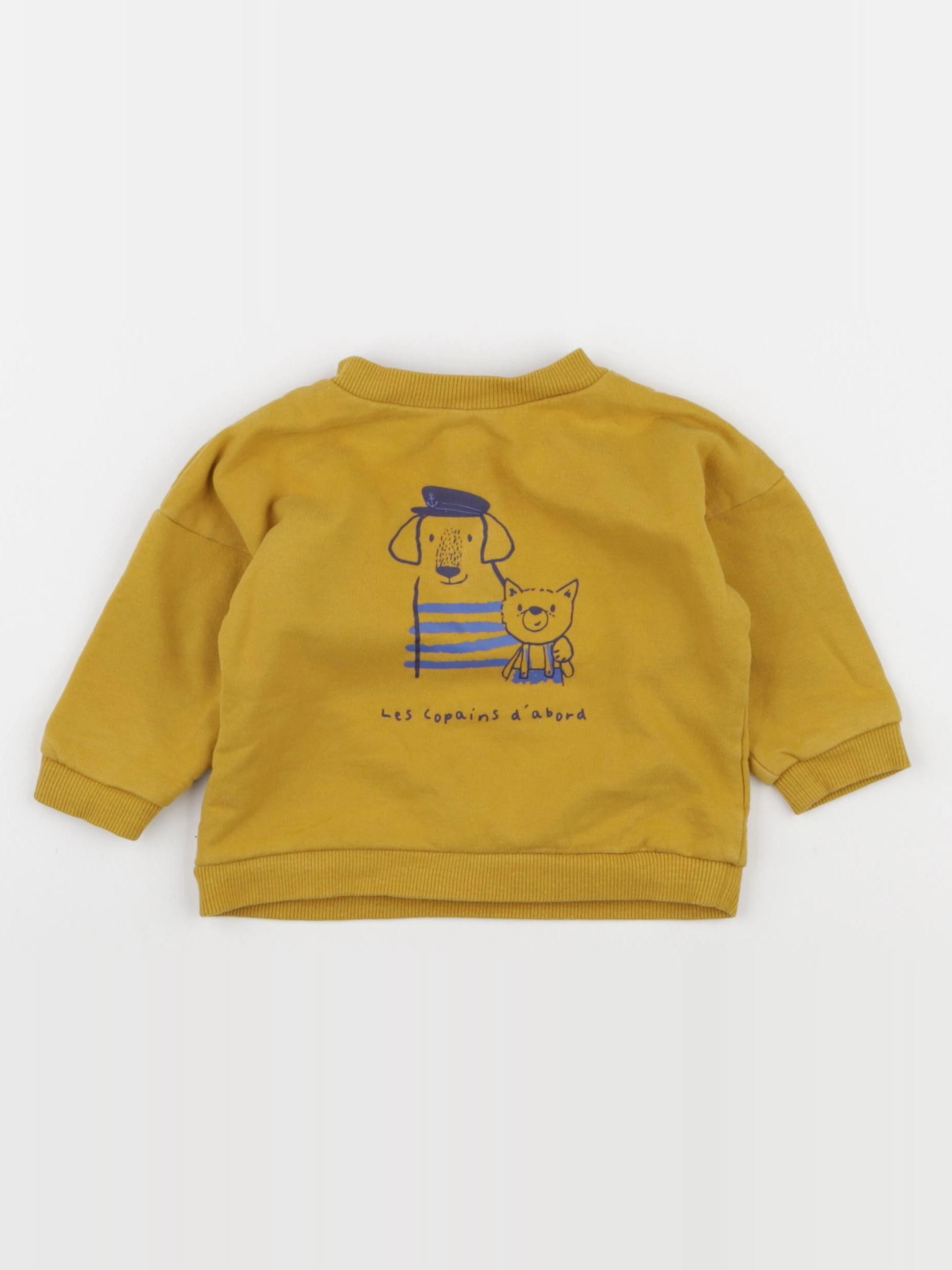 Vertbaudet - sweat jaune - 9 mois