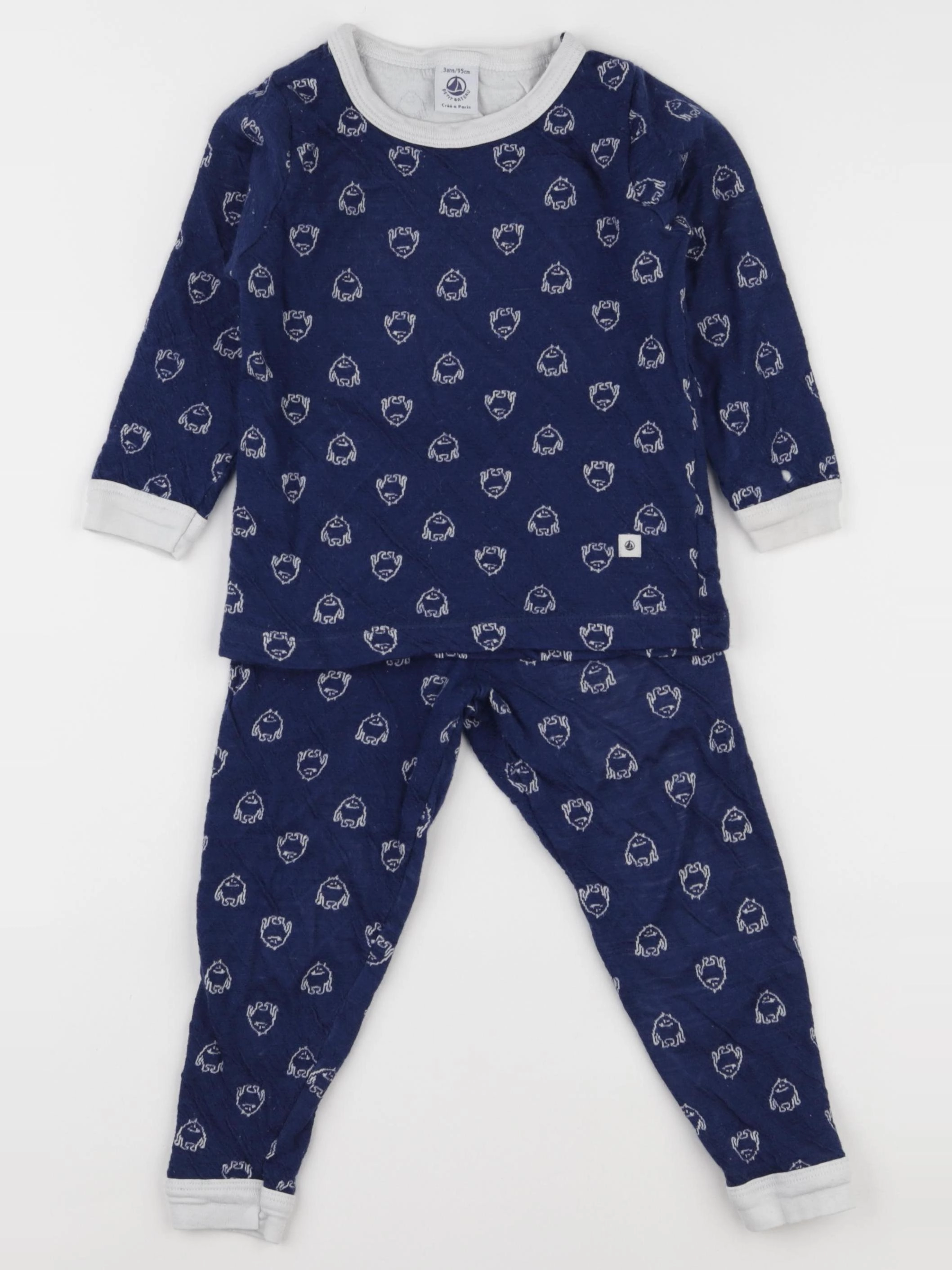 Petit Bateau - pyjama coton bleu - 3 ans