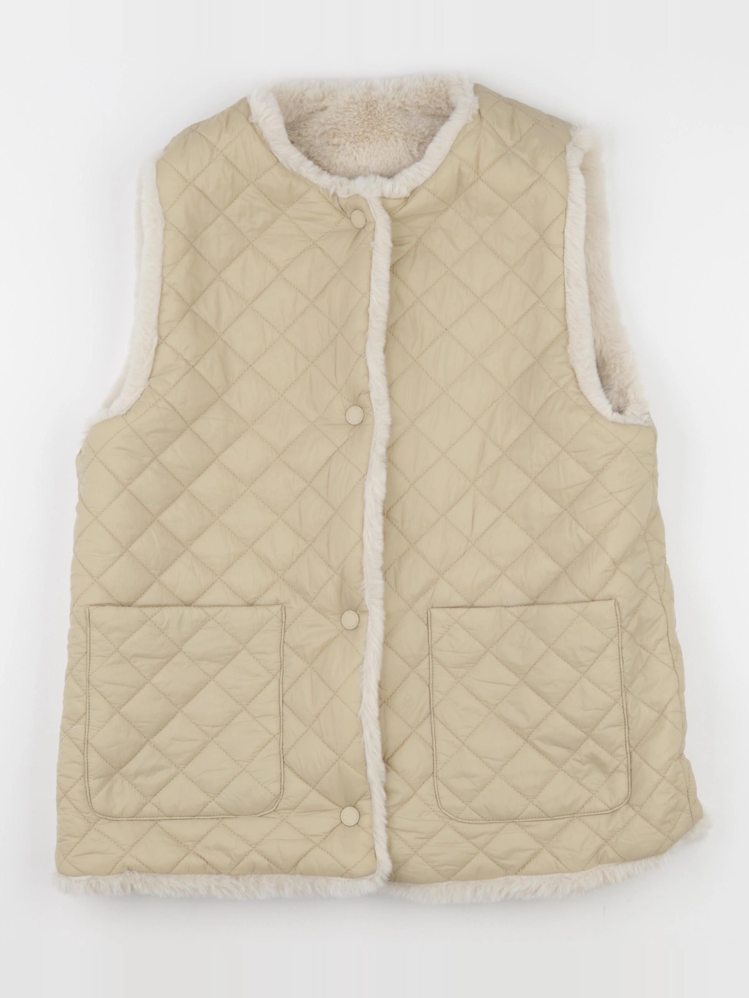 Zara - doudoune réversible beige - 13/14 ans