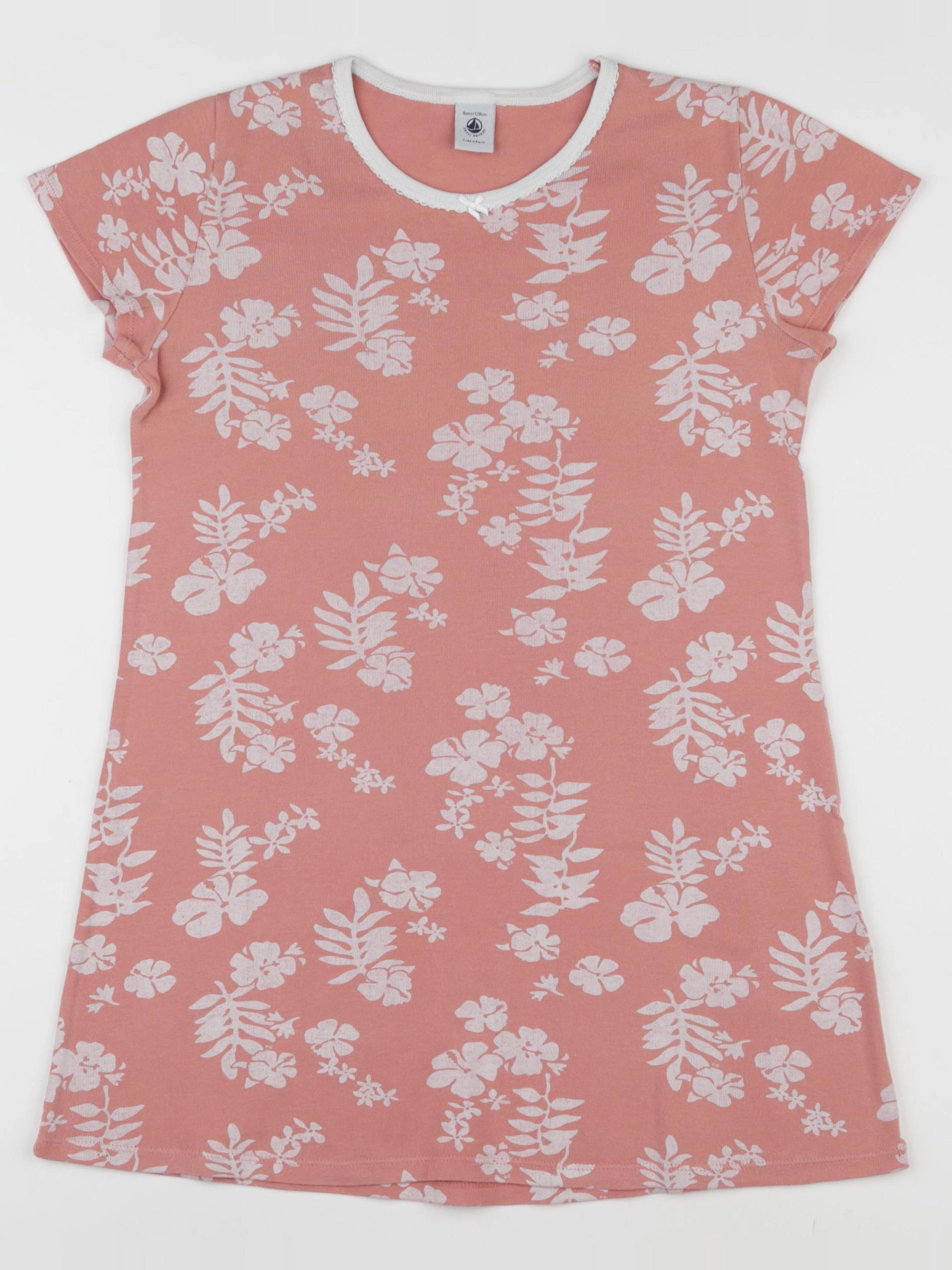 Petit Bateau - chemise de nuit coton rose - 8 ans
