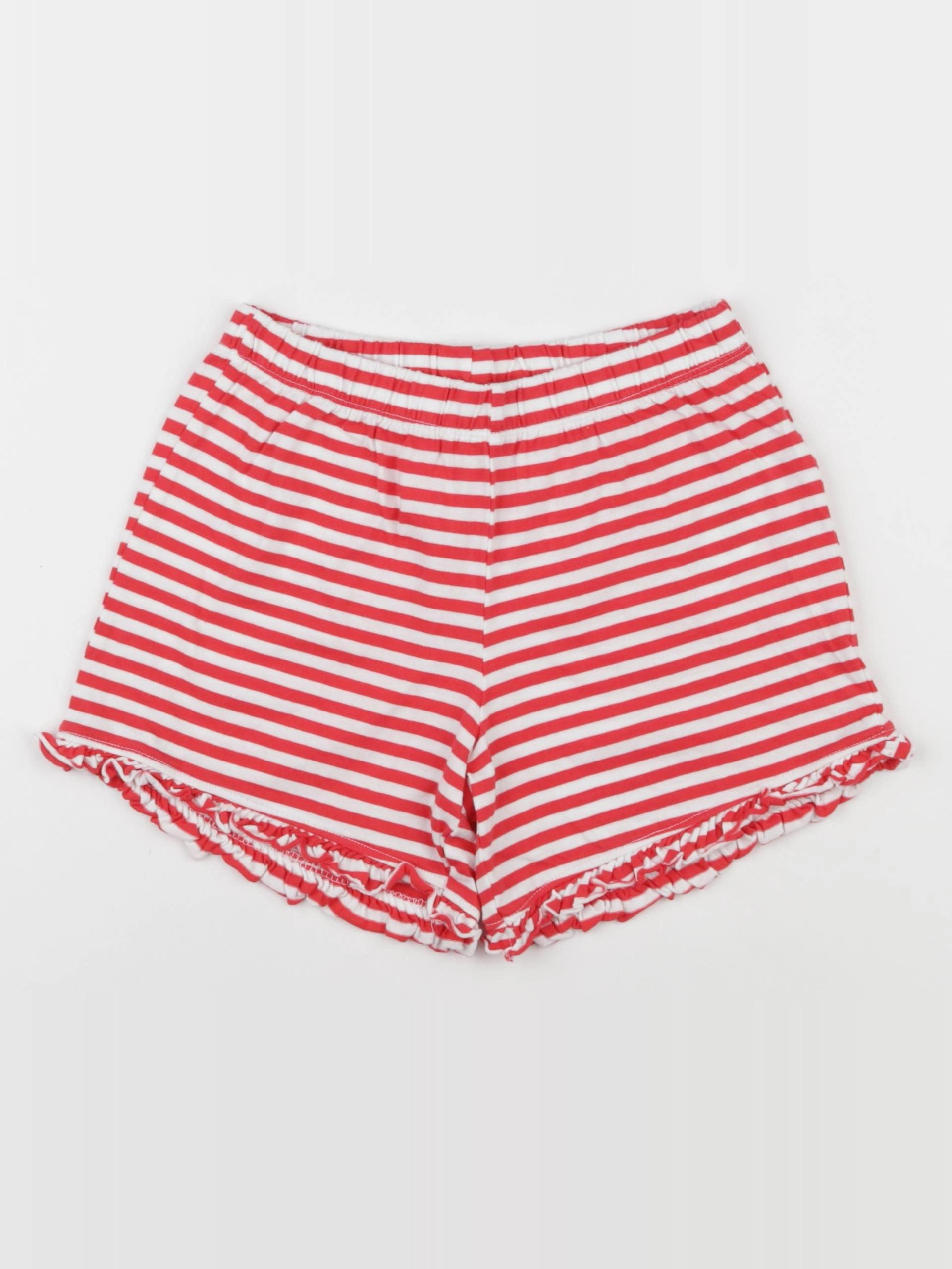 Vertbaudet - short blanc, rouge - 10 ans