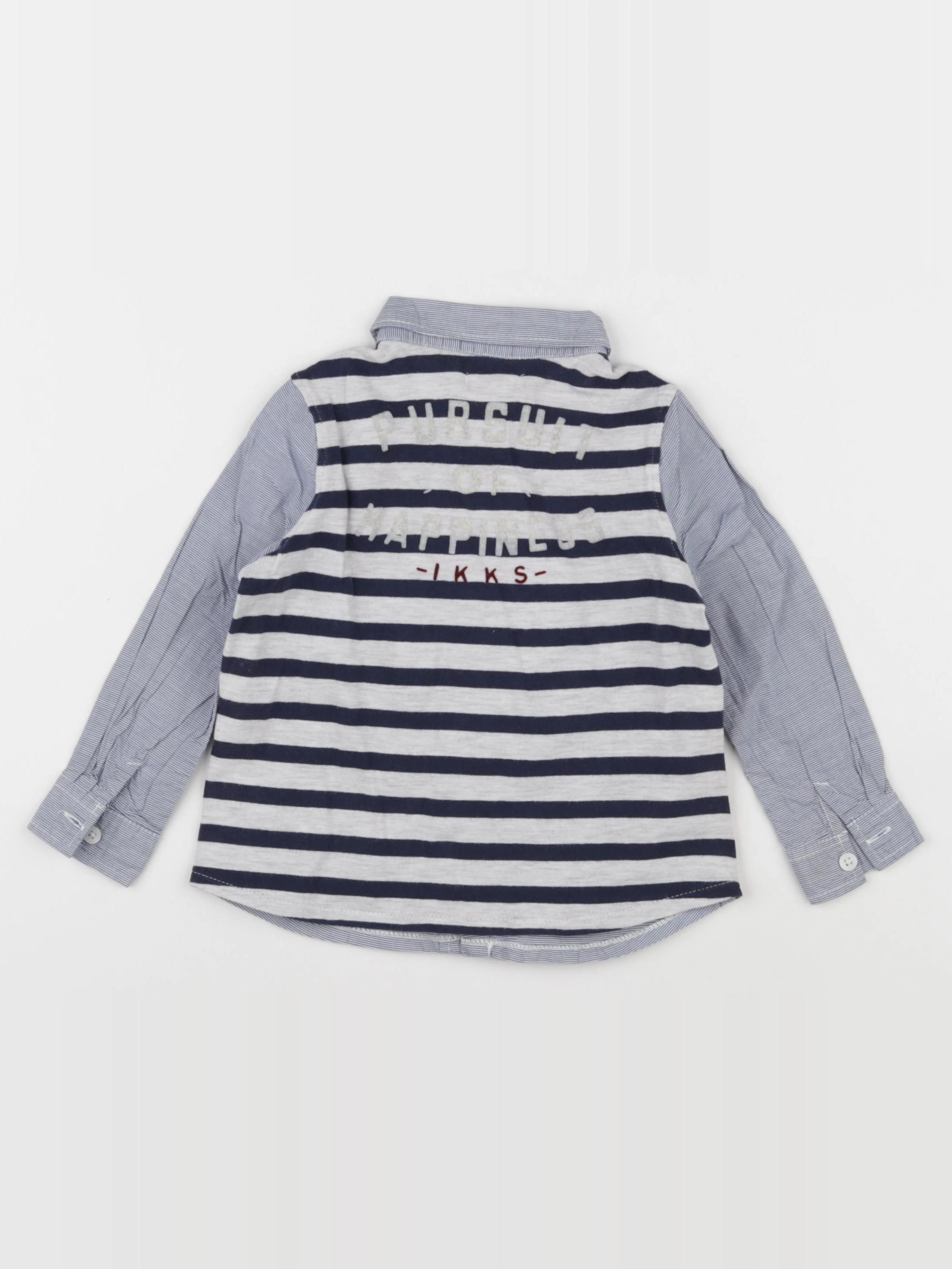 IKKS - chemise imprimé au dos bleu, blanc - 18 mois