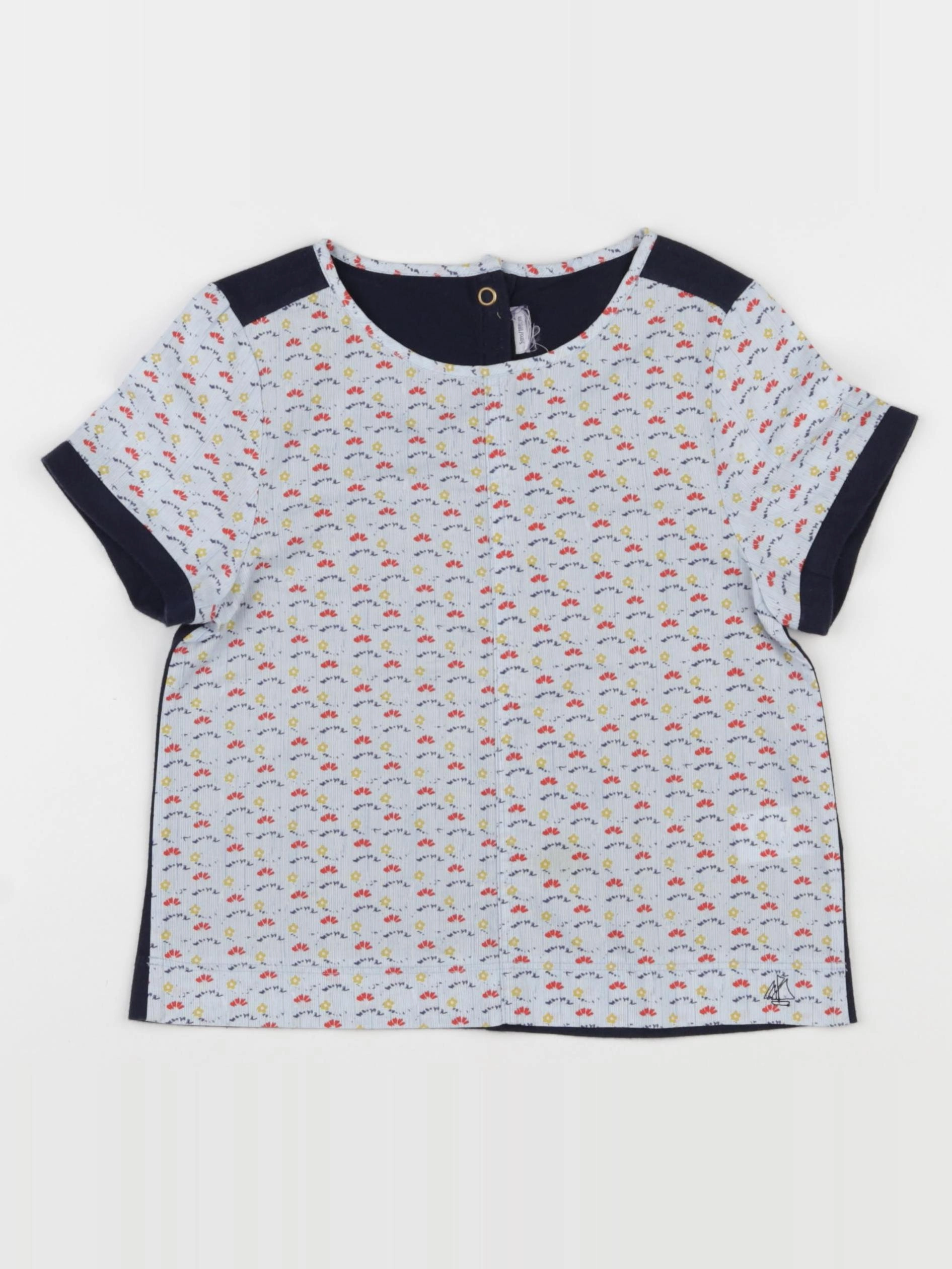 Petit Bateau - tee-shirt bleu - 5 ans