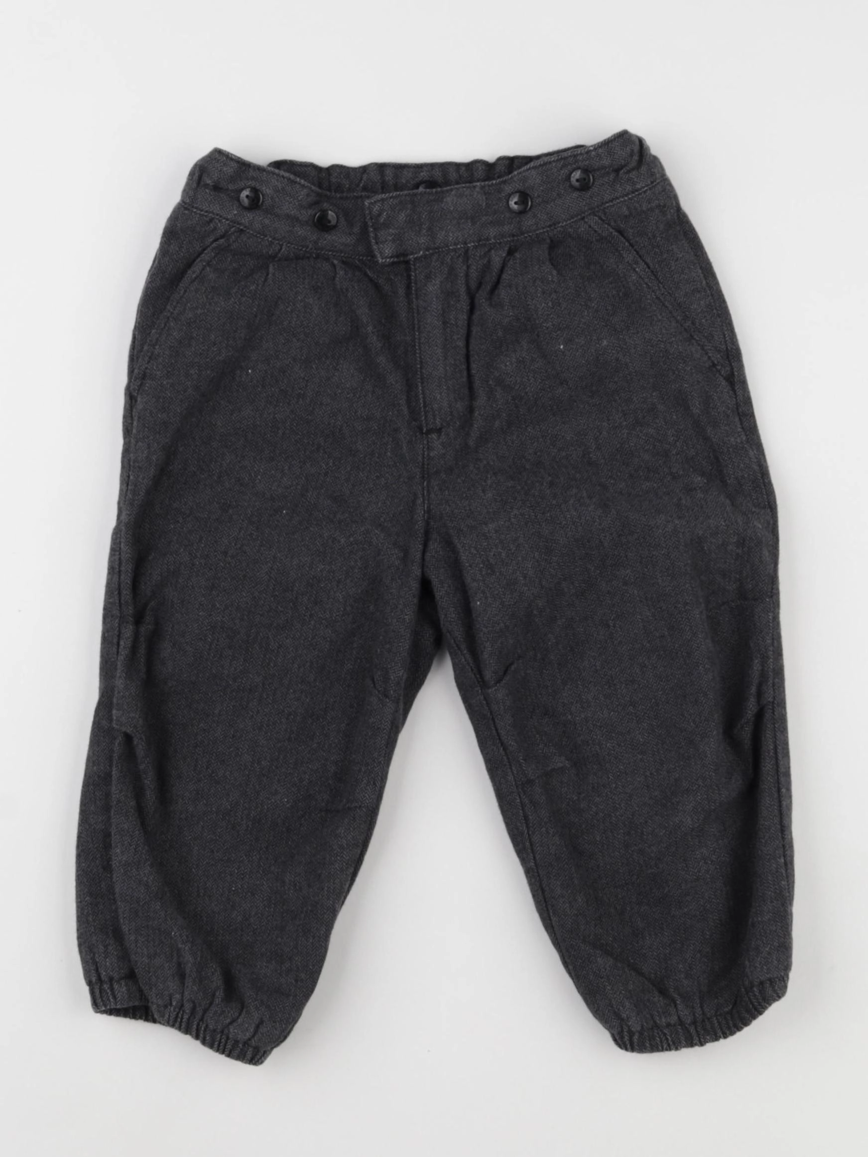 H&M - pantalon gris - 9/12 mois