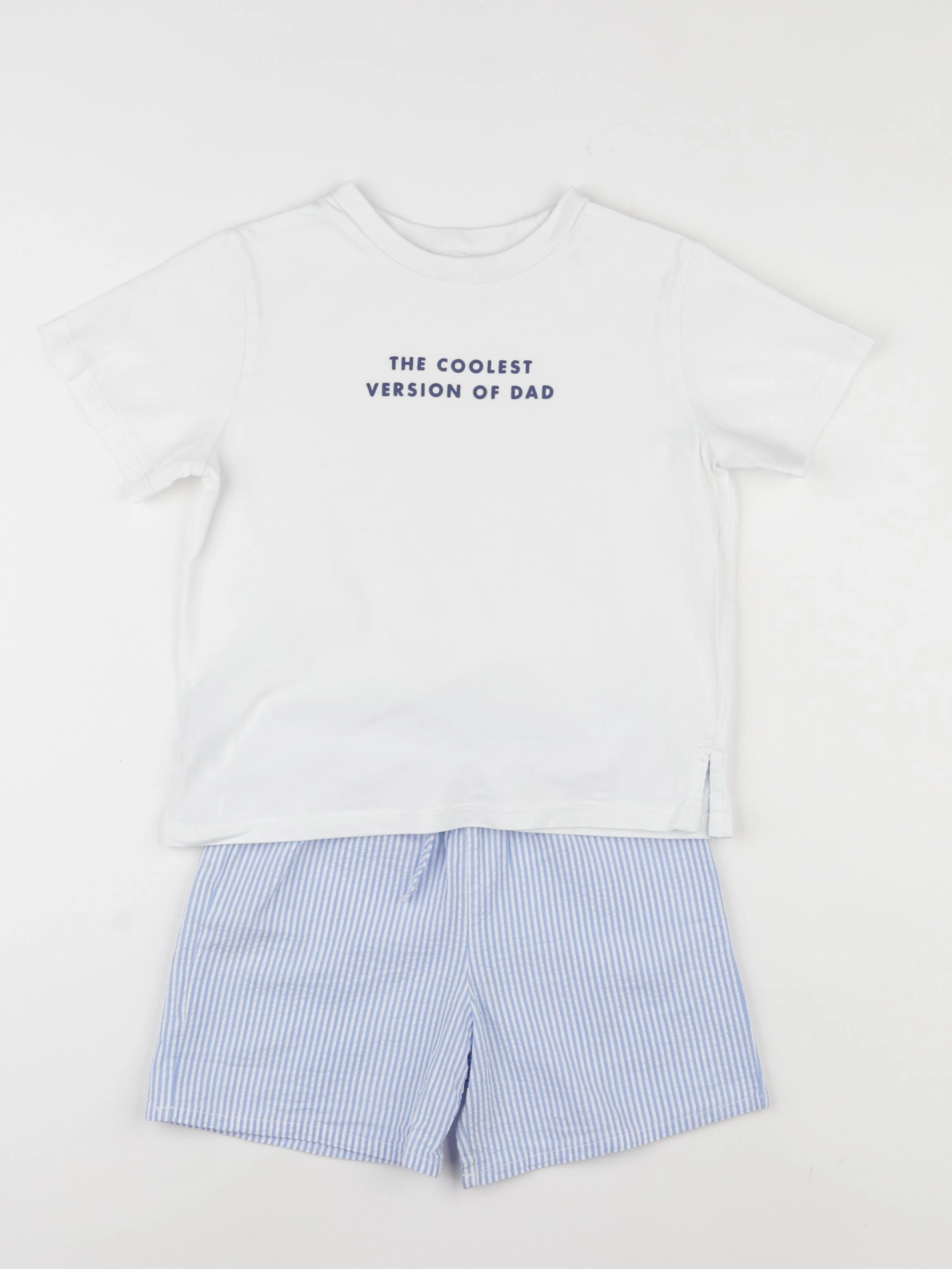 Mango - pyjama coton blanc, bleu - 4/5 ans