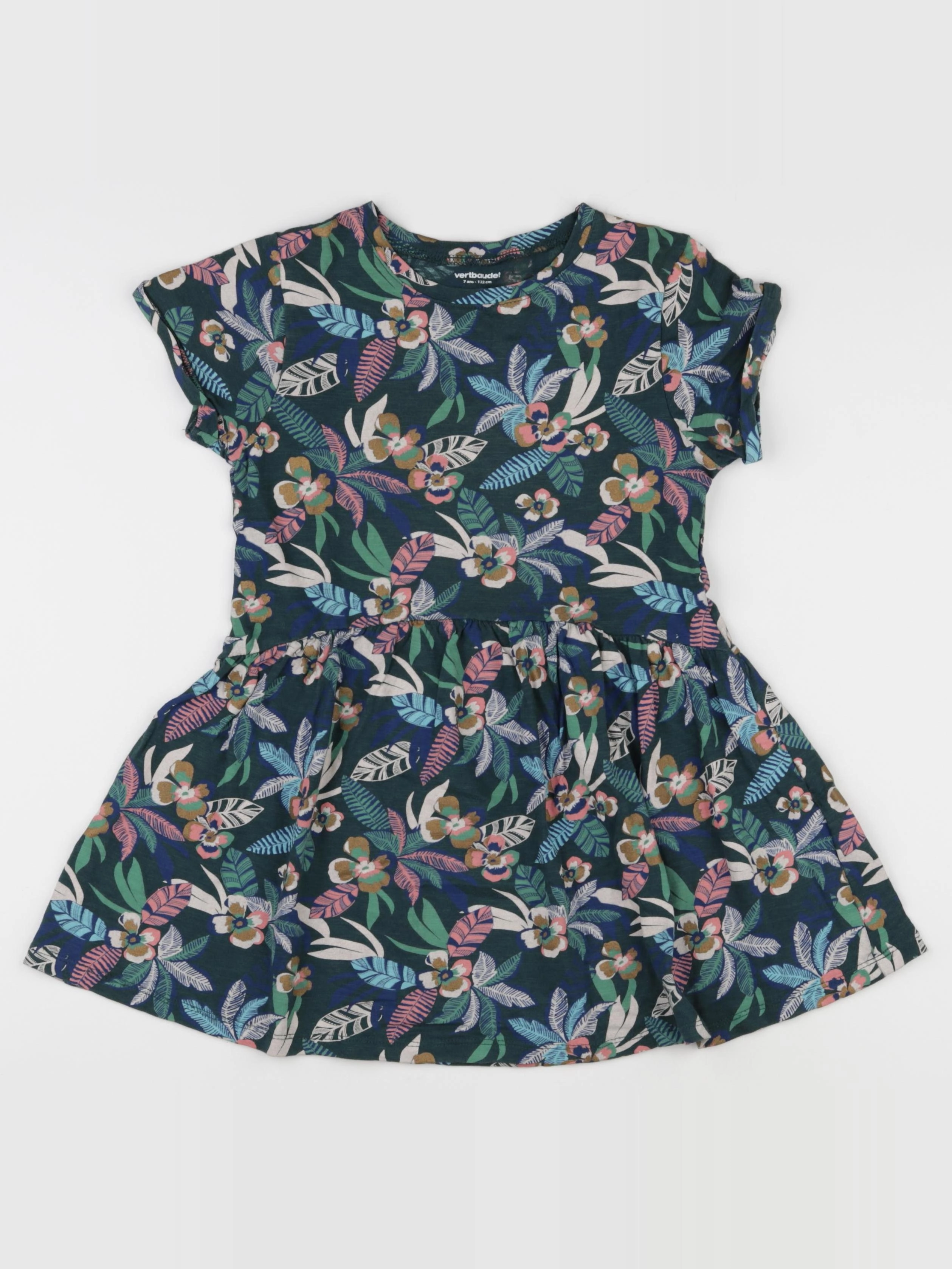 Vertbaudet - robe vert - 7 ans