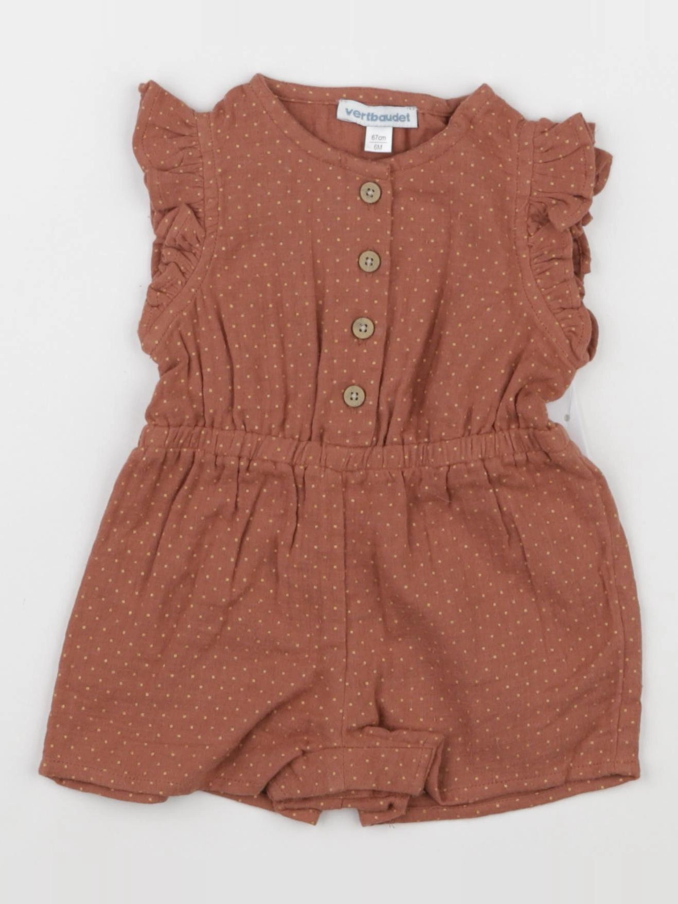 Vertbaudet - combinaison marron - 6 mois