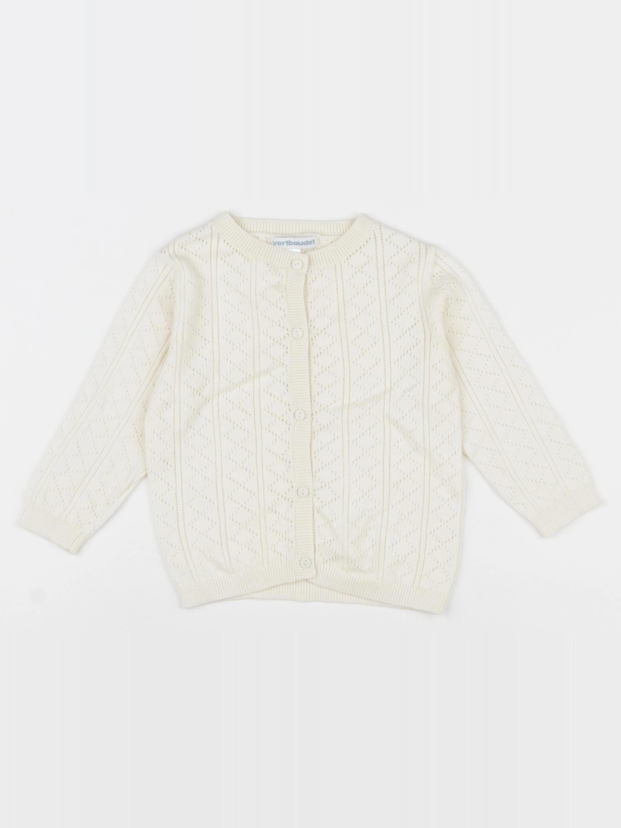 Vertbaudet - gilet beige - 12 mois