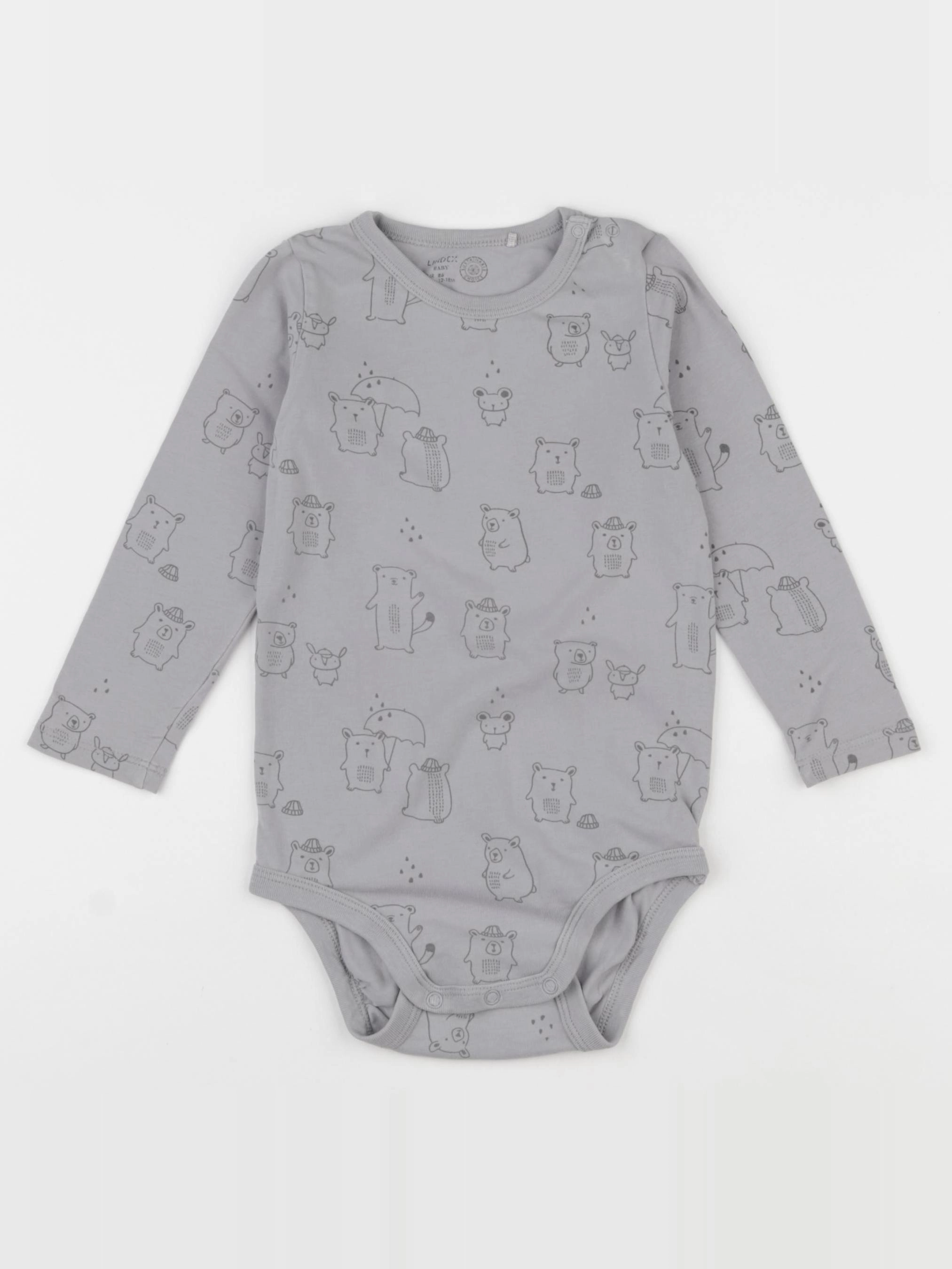 Lindex - body gris - 12/18 mois