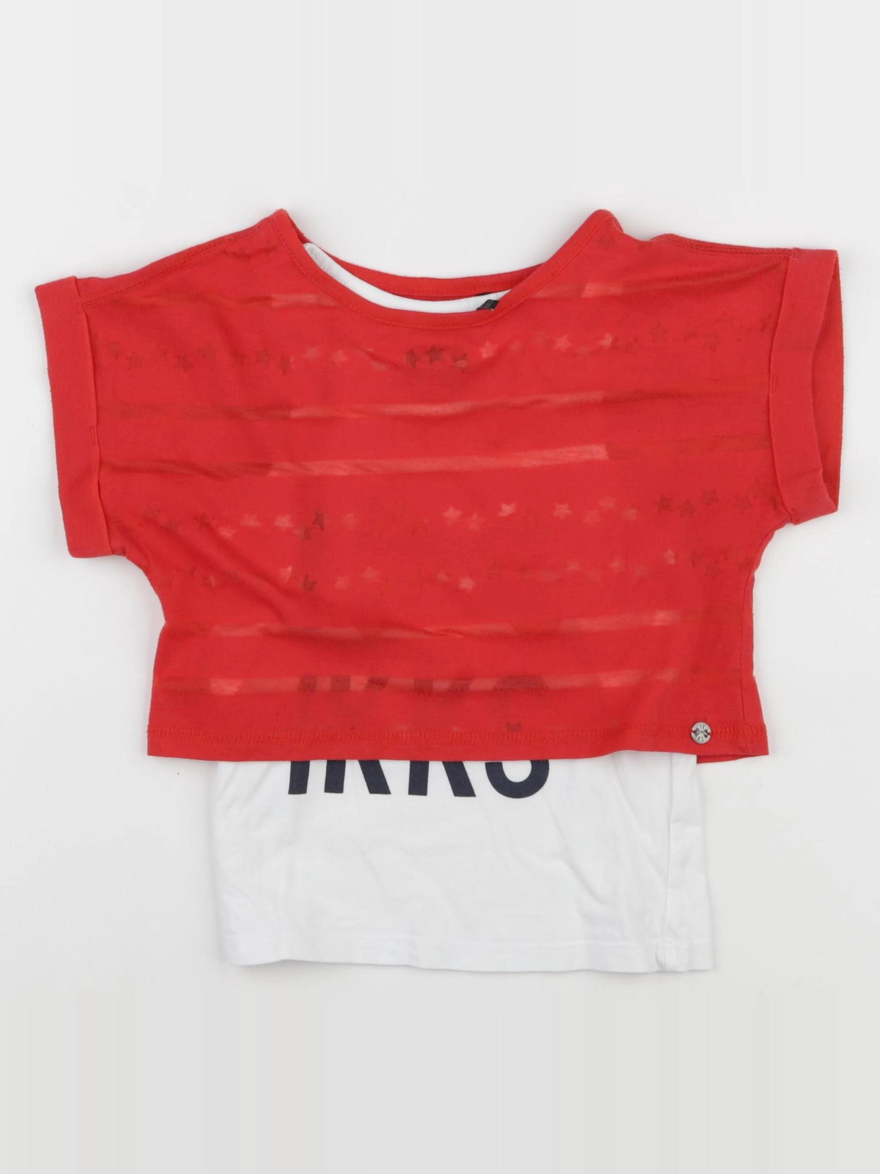 IKKS - tee-shirt rouge, blanc - 4 ans