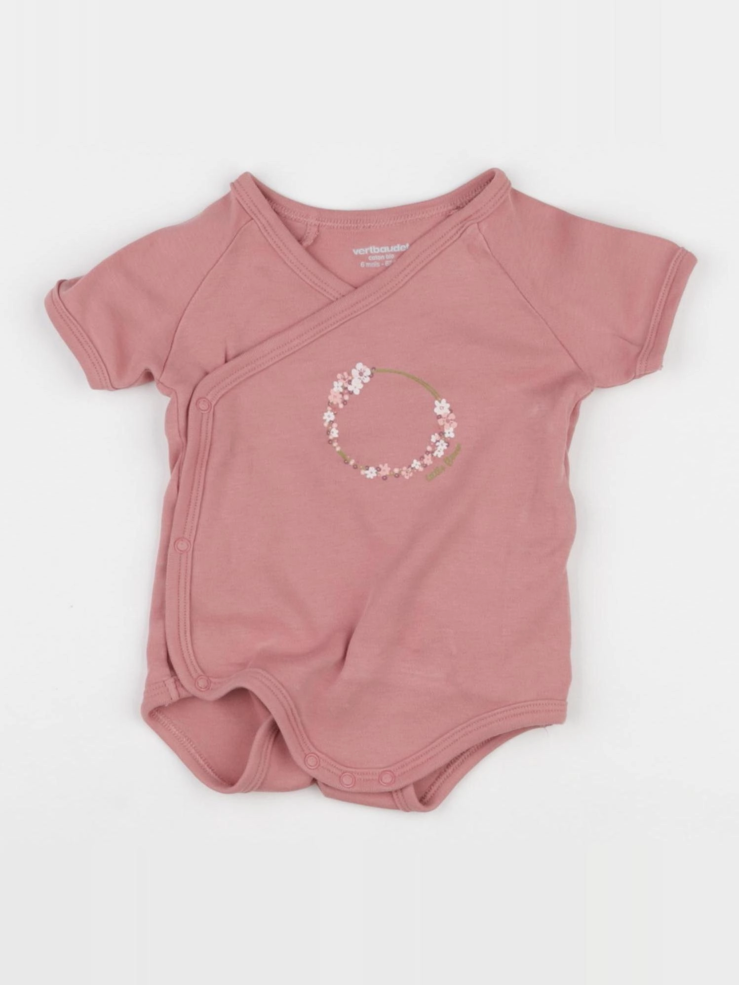 Vertbaudet - body rose - 6 mois