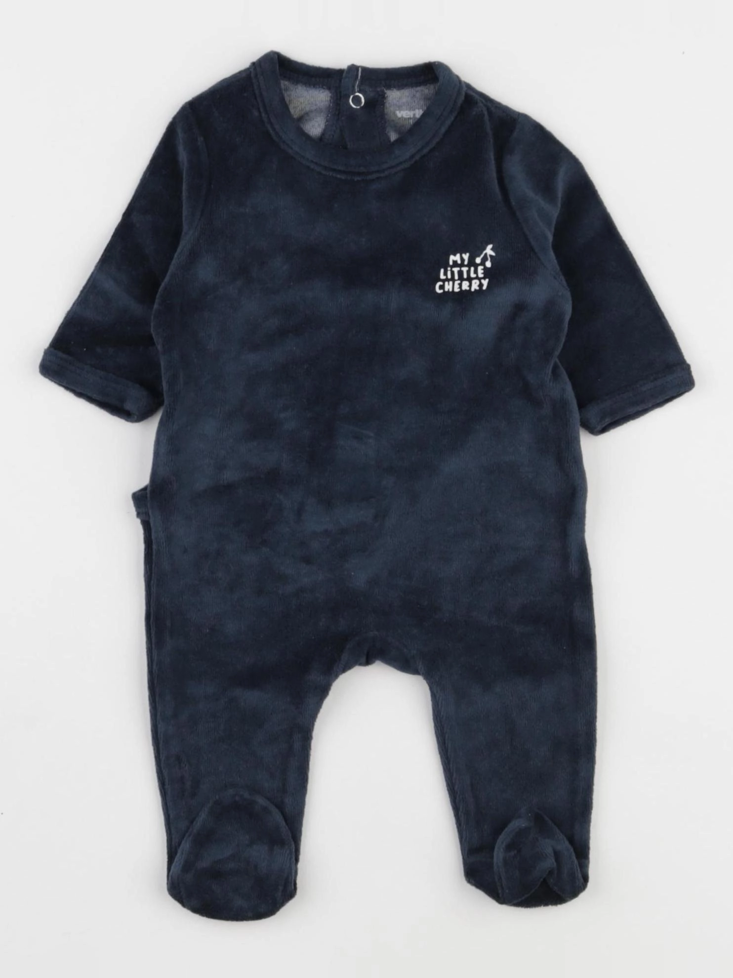 Vertbaudet - pyjama velours bleu - 1 mois