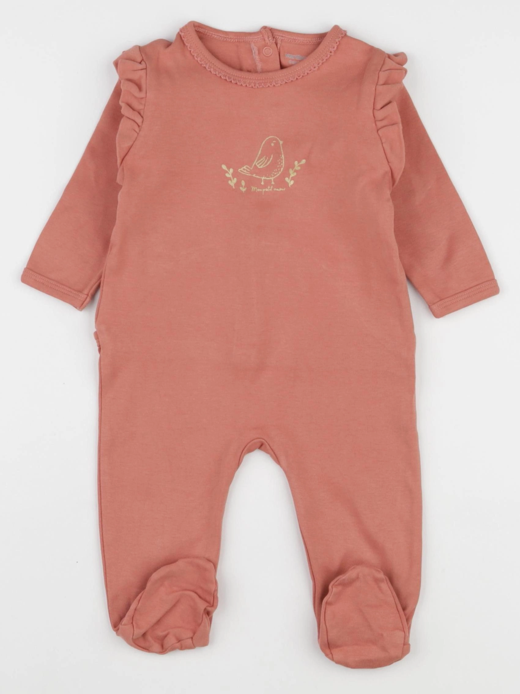 Vertbaudet - pyjama coton rose - 6 mois