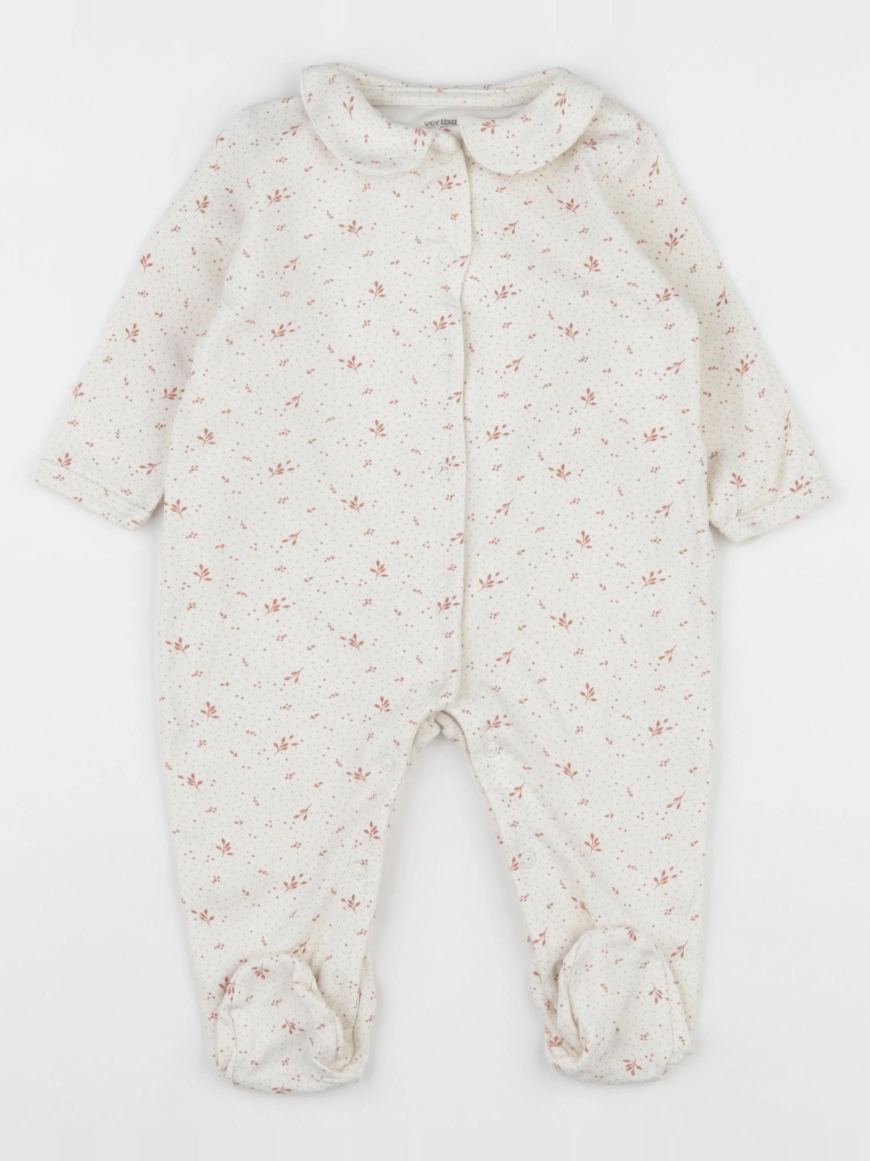 Vertbaudet - pyjama coton beige - 6 mois