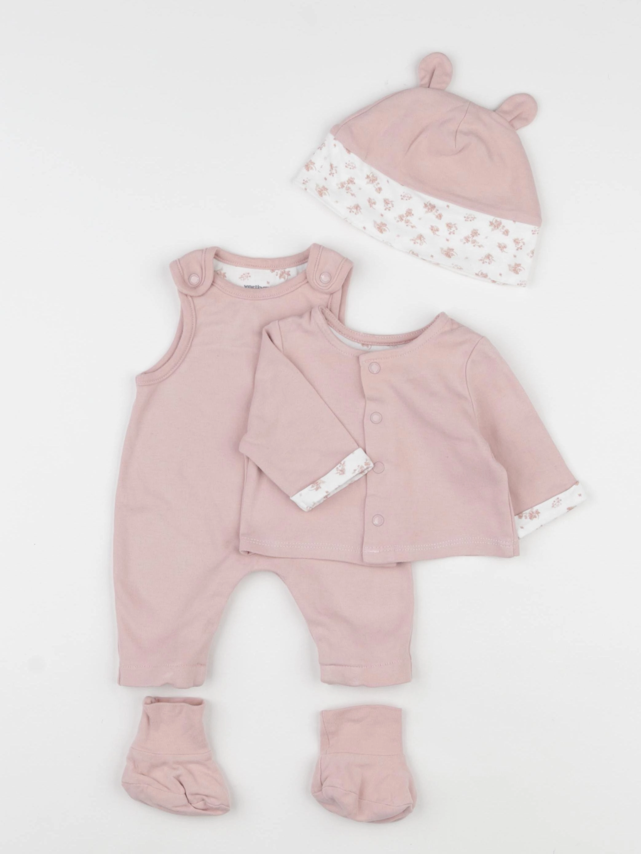 Vertbaudet - ensemble rose - 0 mois