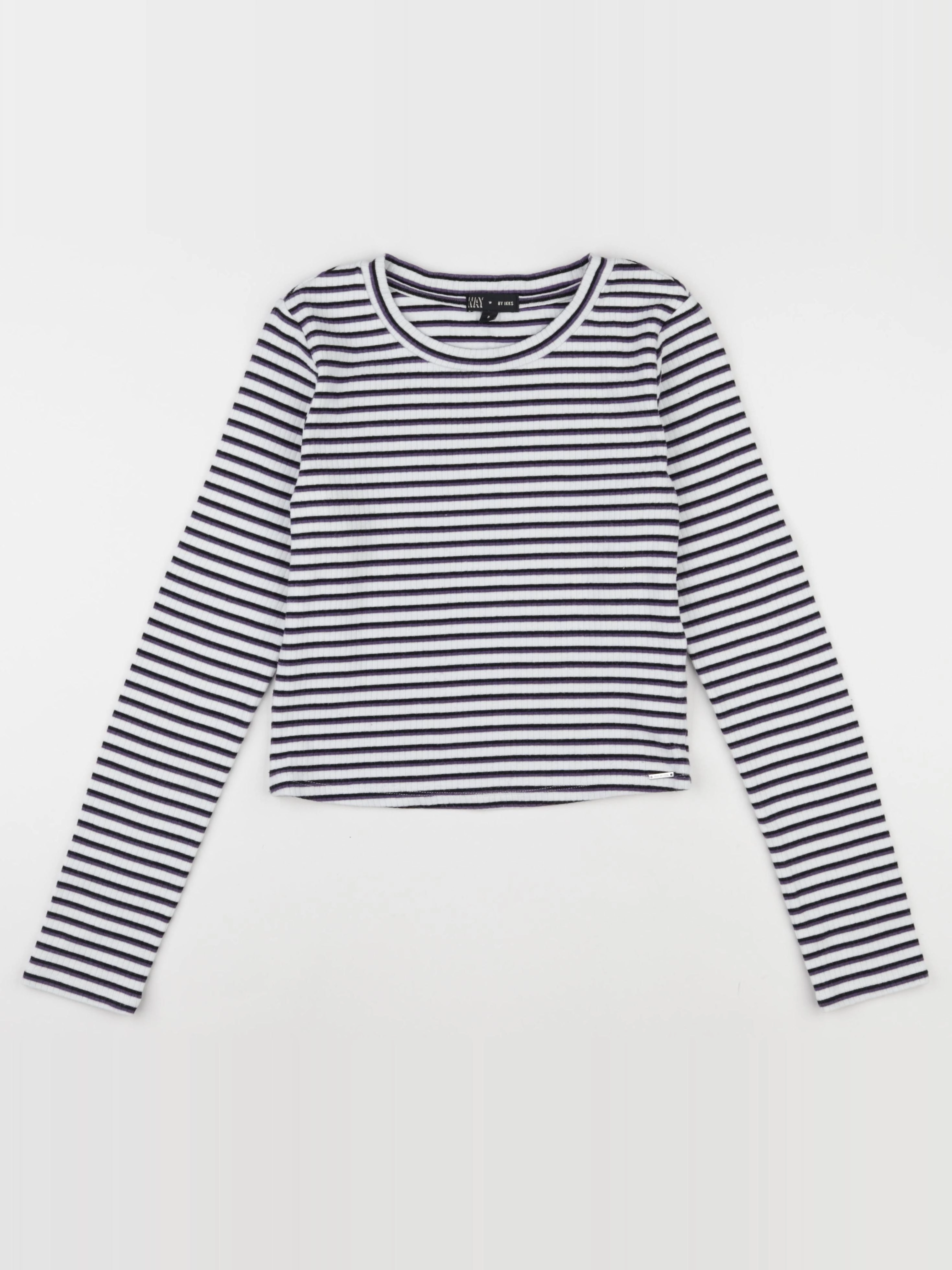 IKKS - tee-shirt blanc, violet - 14 ans