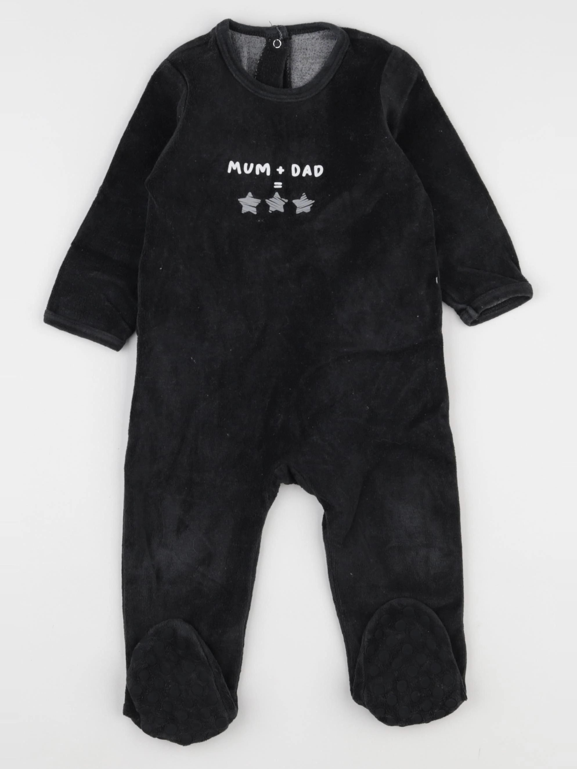 Vertbaudet - pyjama velours noir - 12 mois