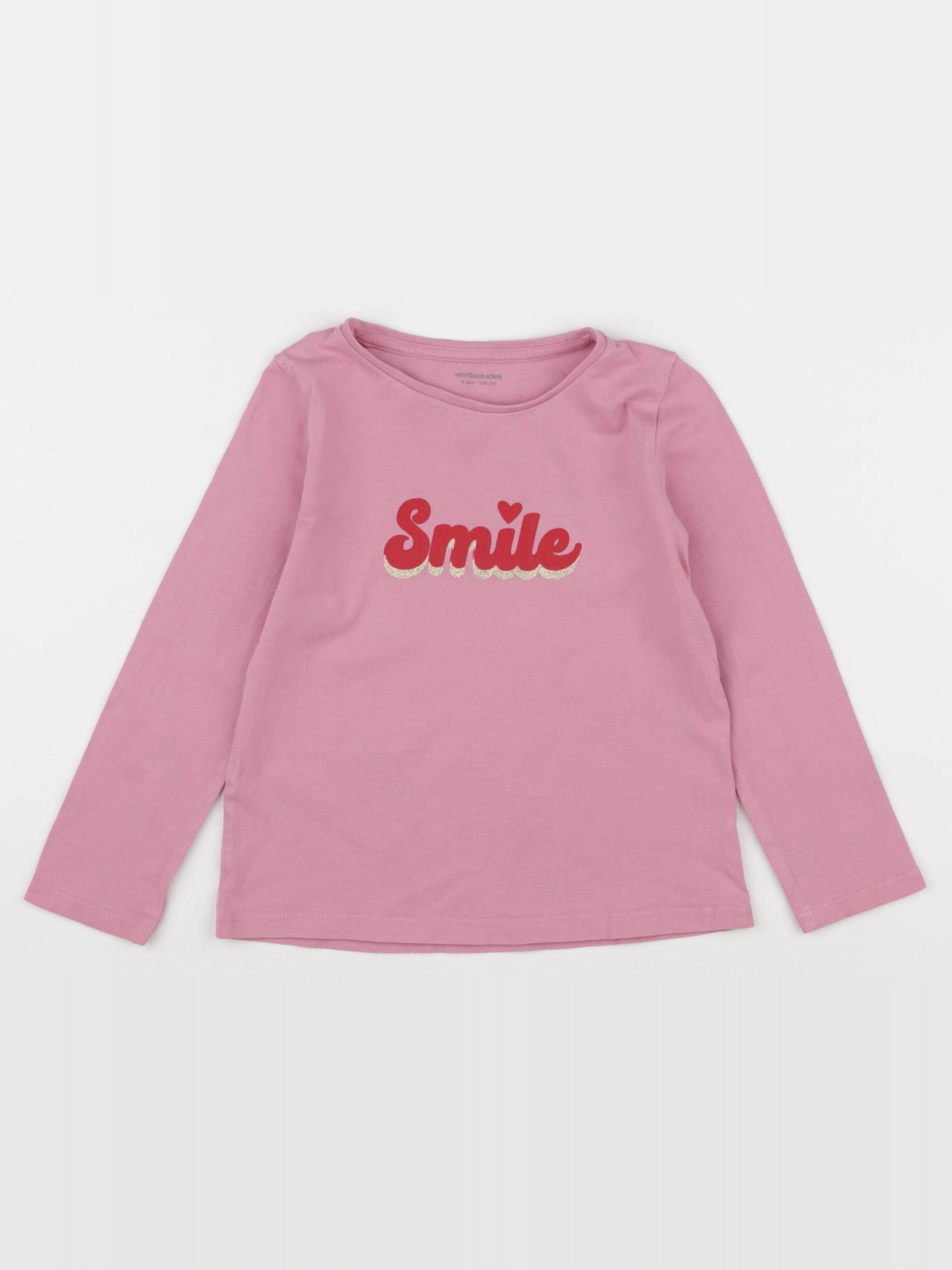 Vertbaudet - tee-shirt rose - 4 ans