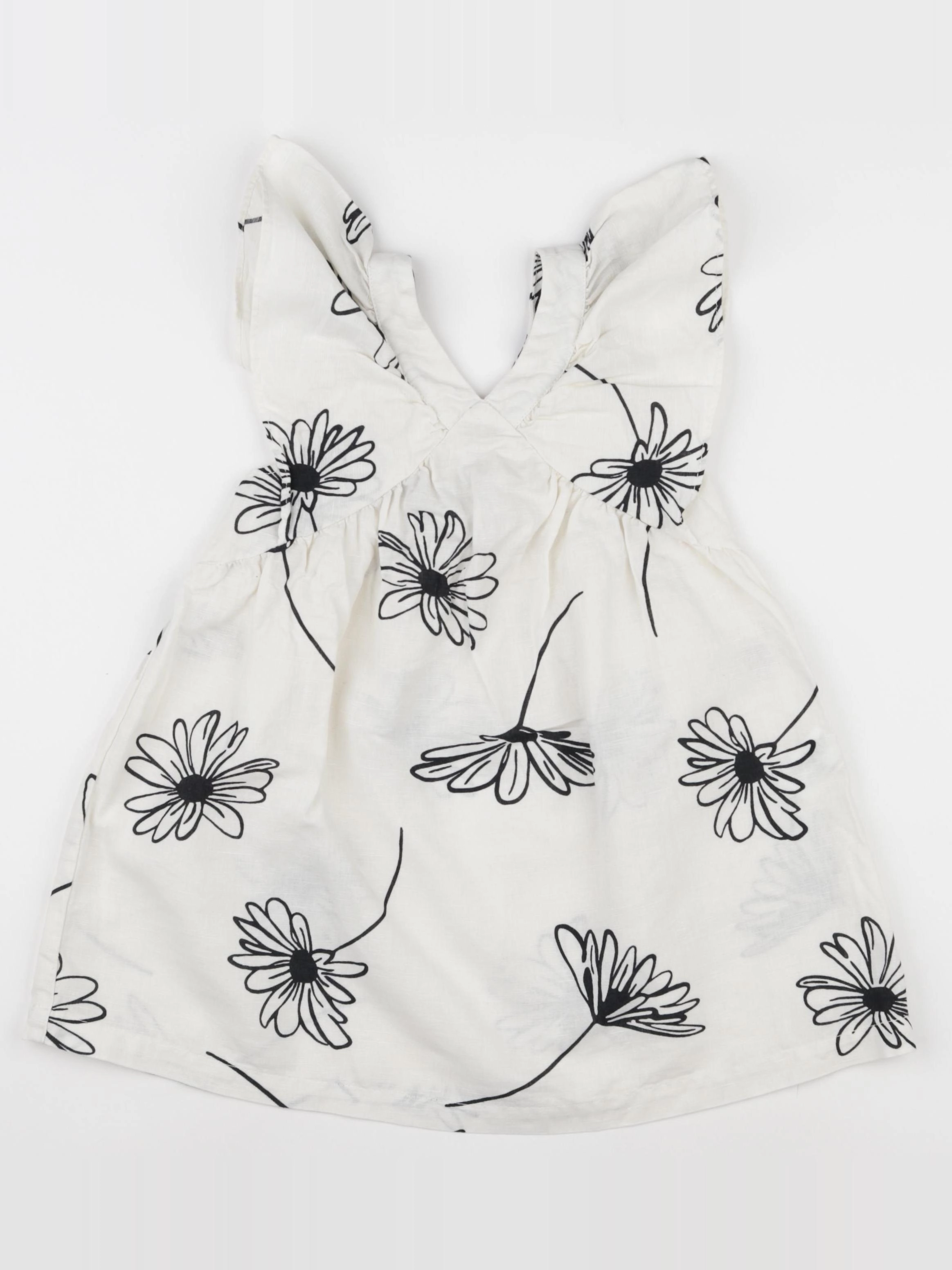 Zara - robe beige, noir - 3/4 ans