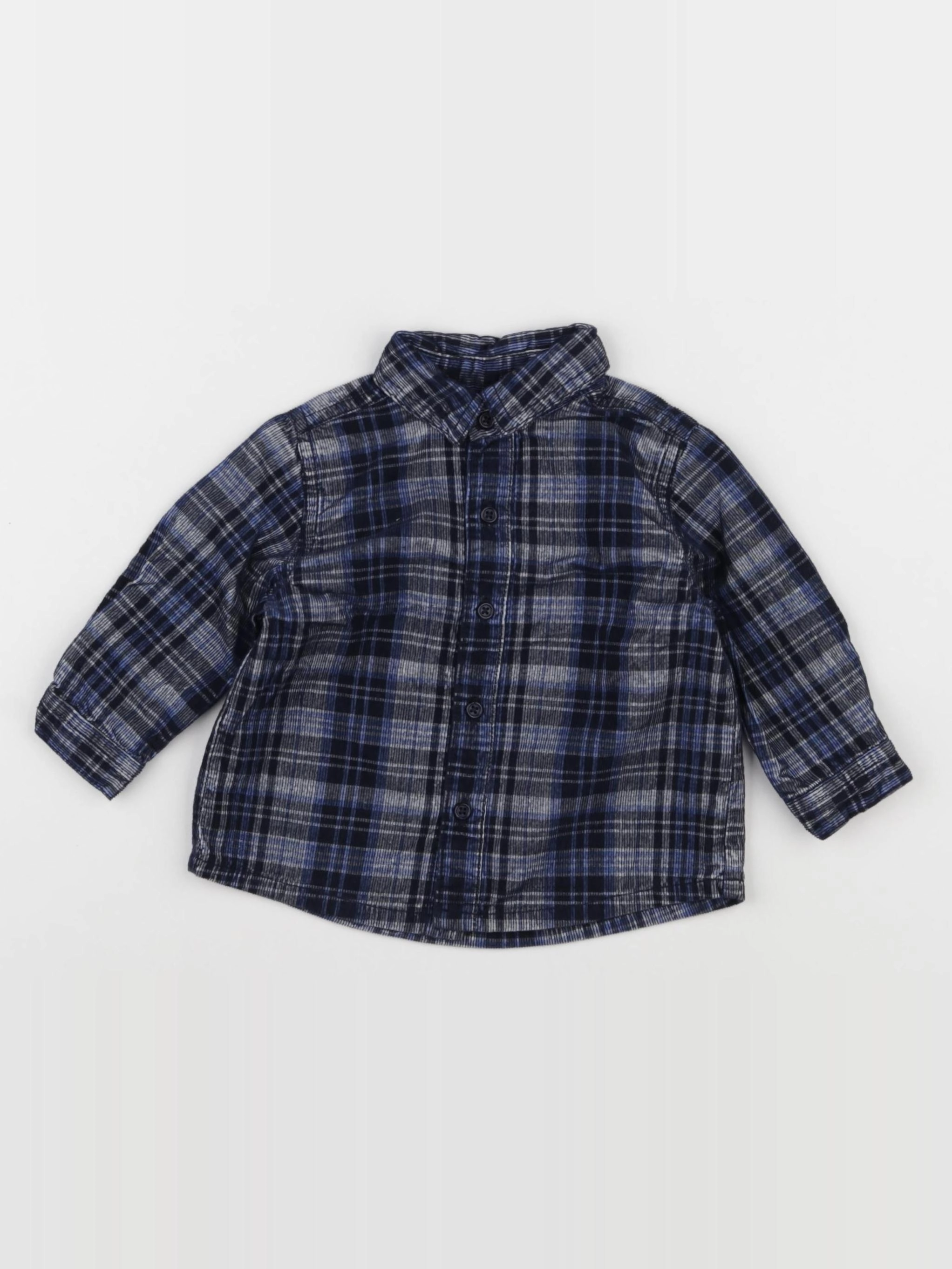 Boutchou - chemise bleu - 6 mois