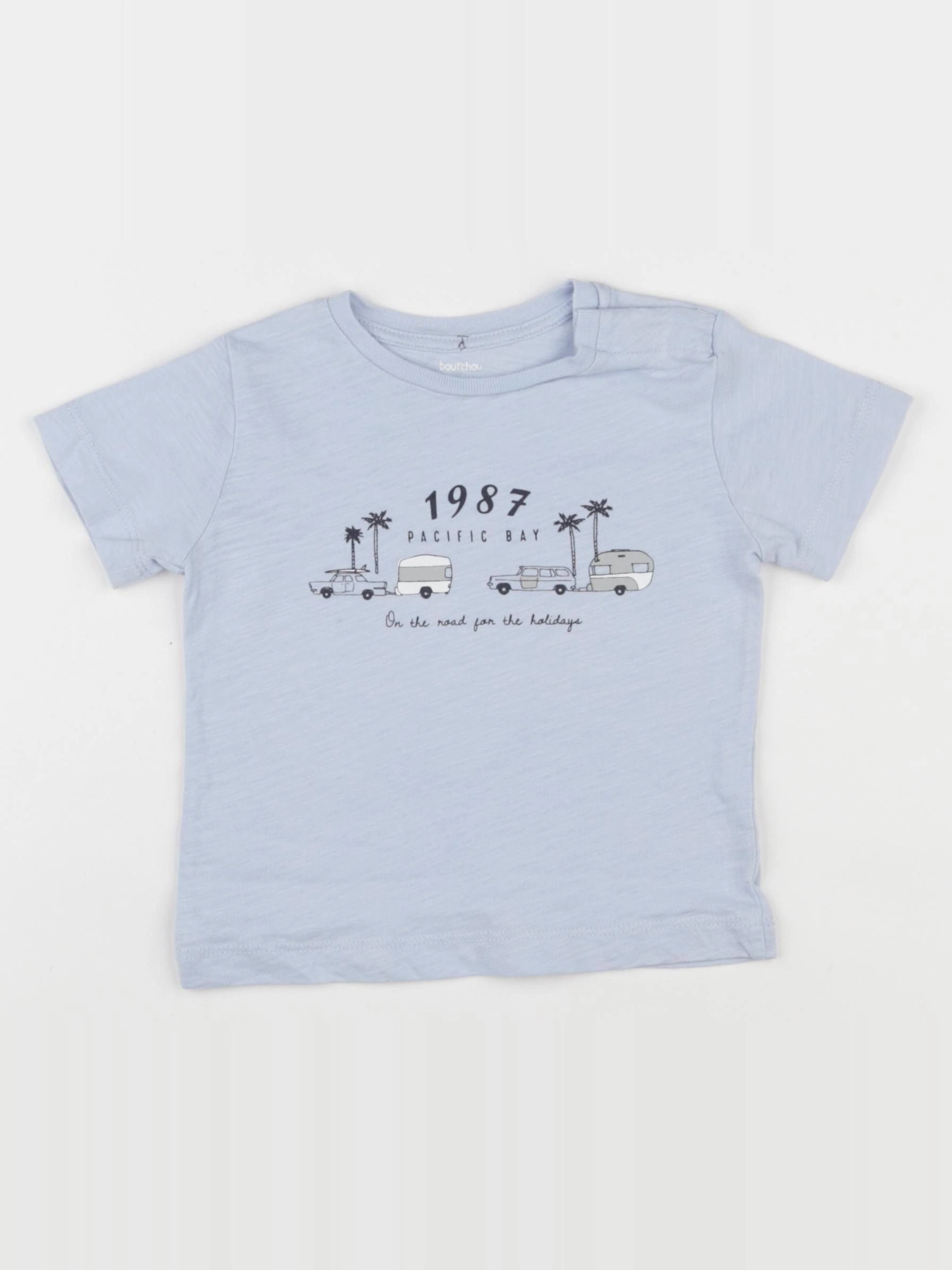 Boutchou - tee-shirt bleu - 12 mois