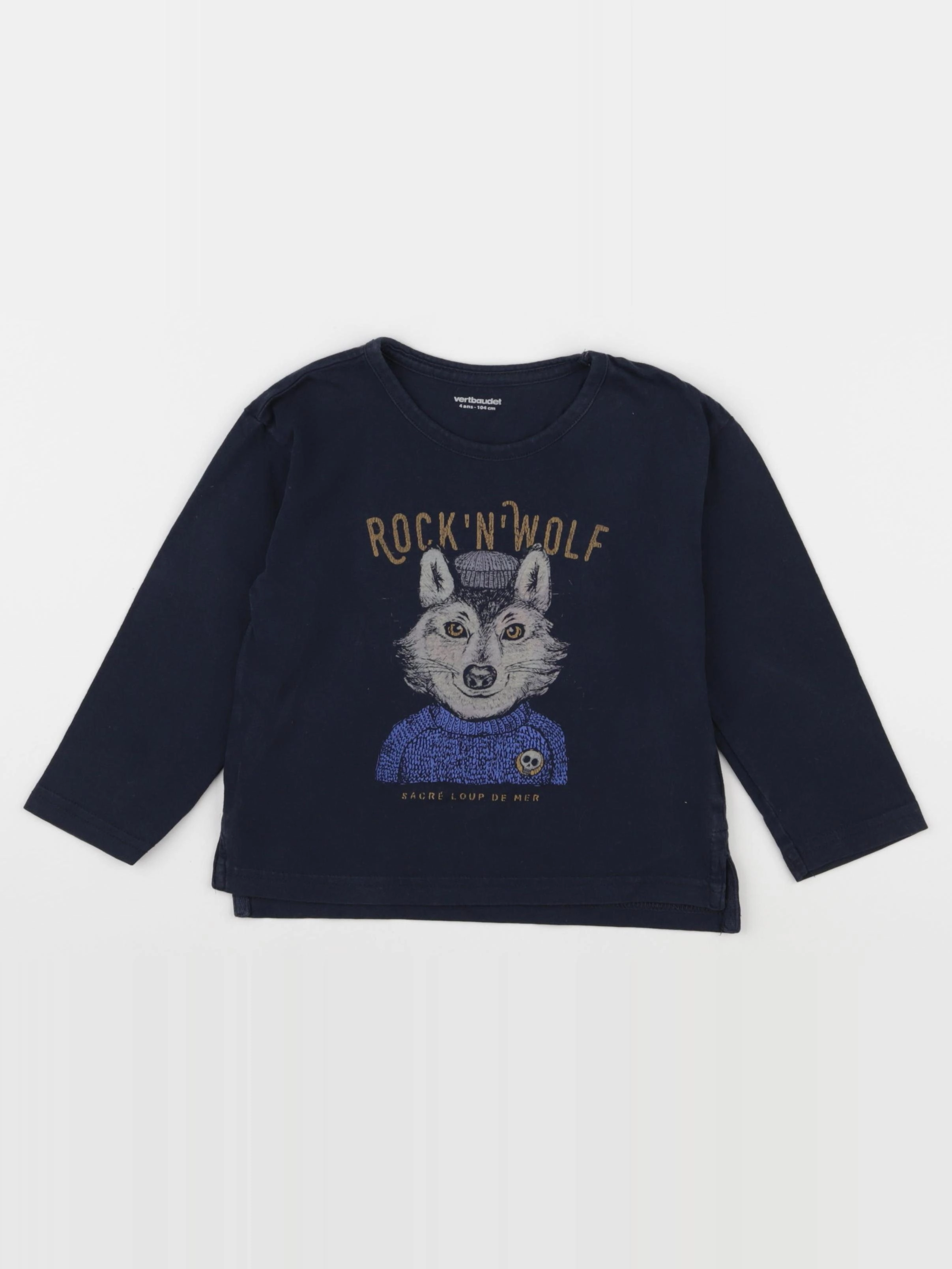 Vertbaudet - tee-shirt bleu - 4 ans
