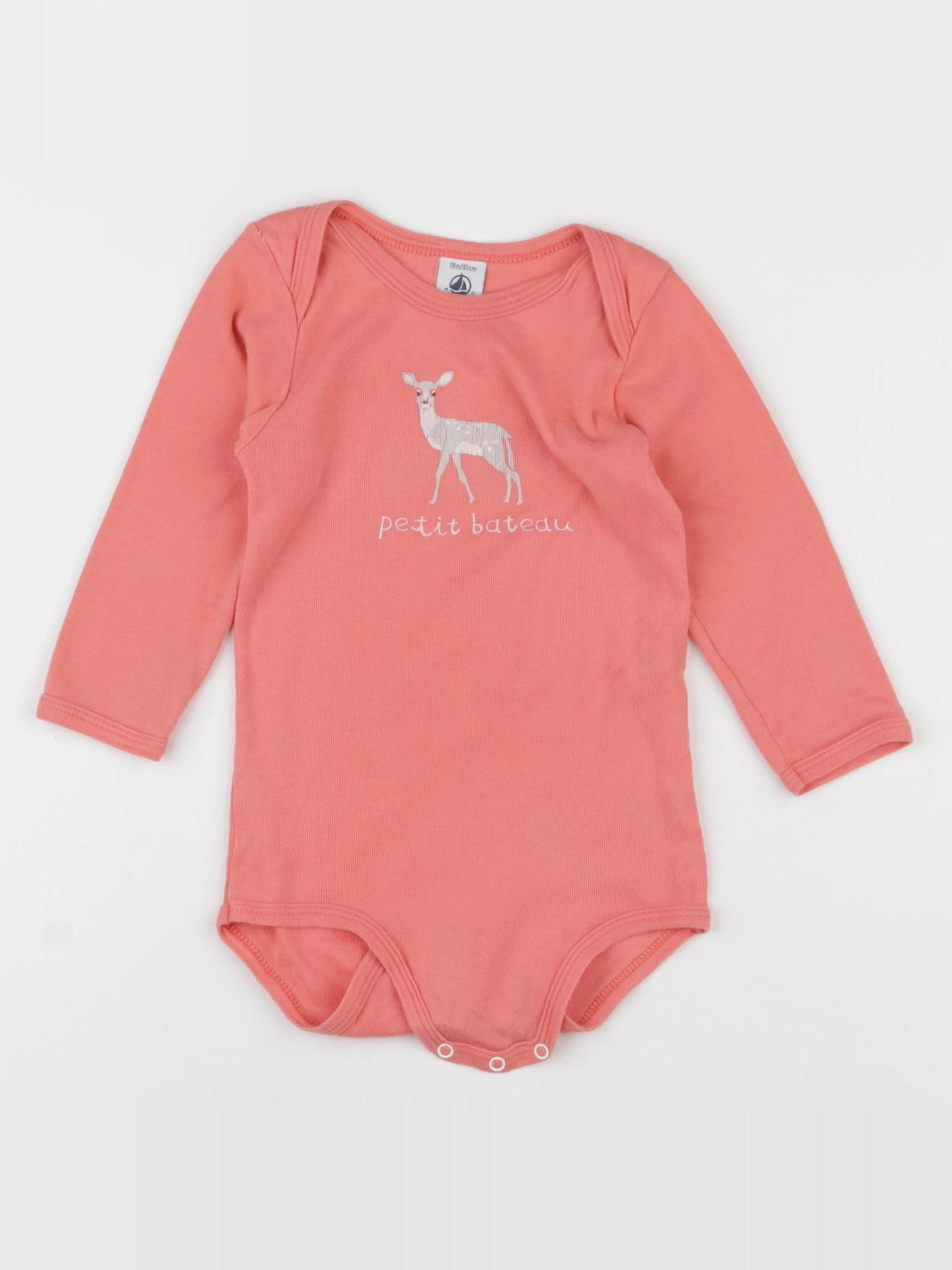 Petit Bateau - body rose - 18 mois