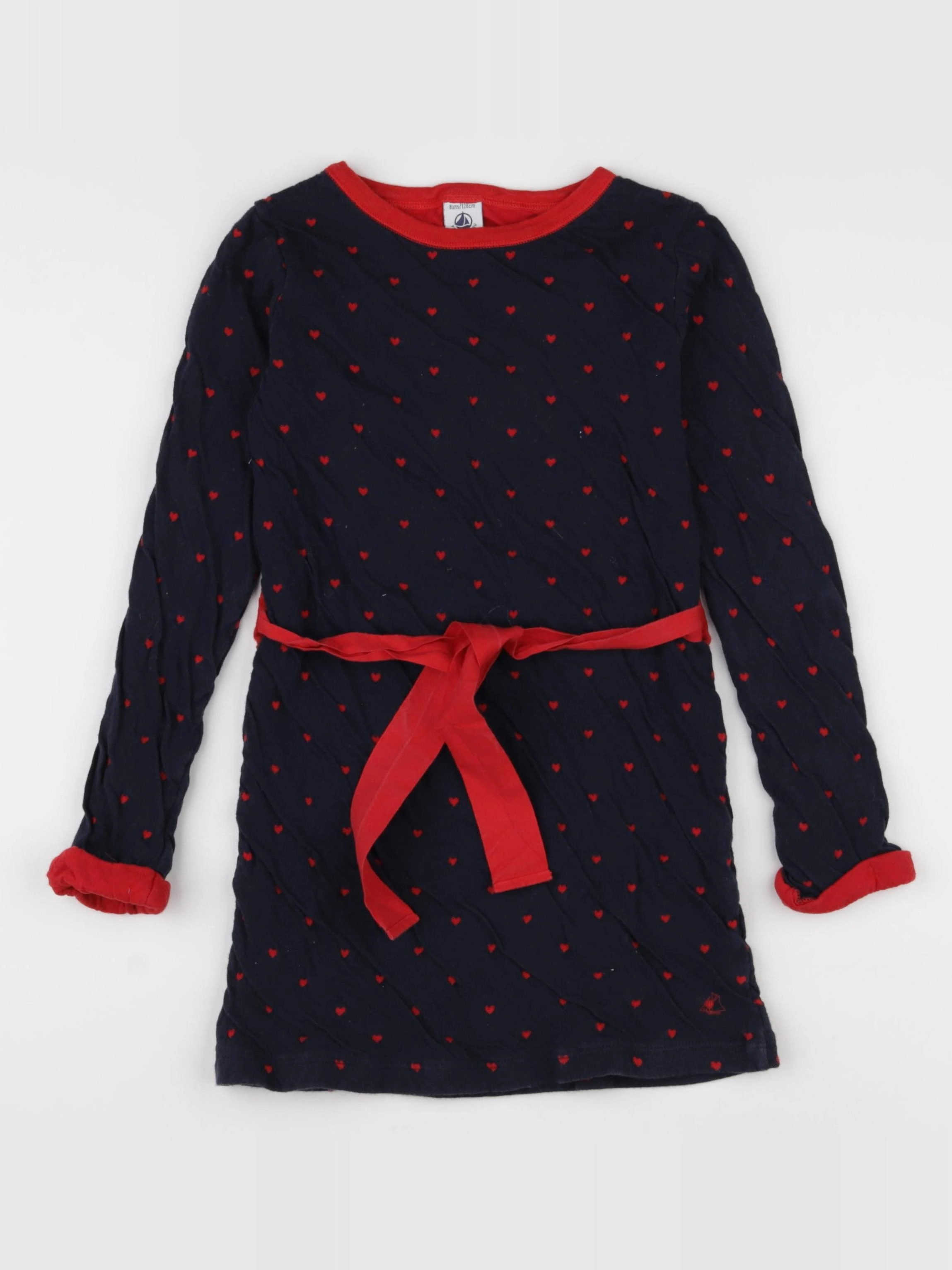 Petit Bateau - robe bleu, rouge - 8 ans