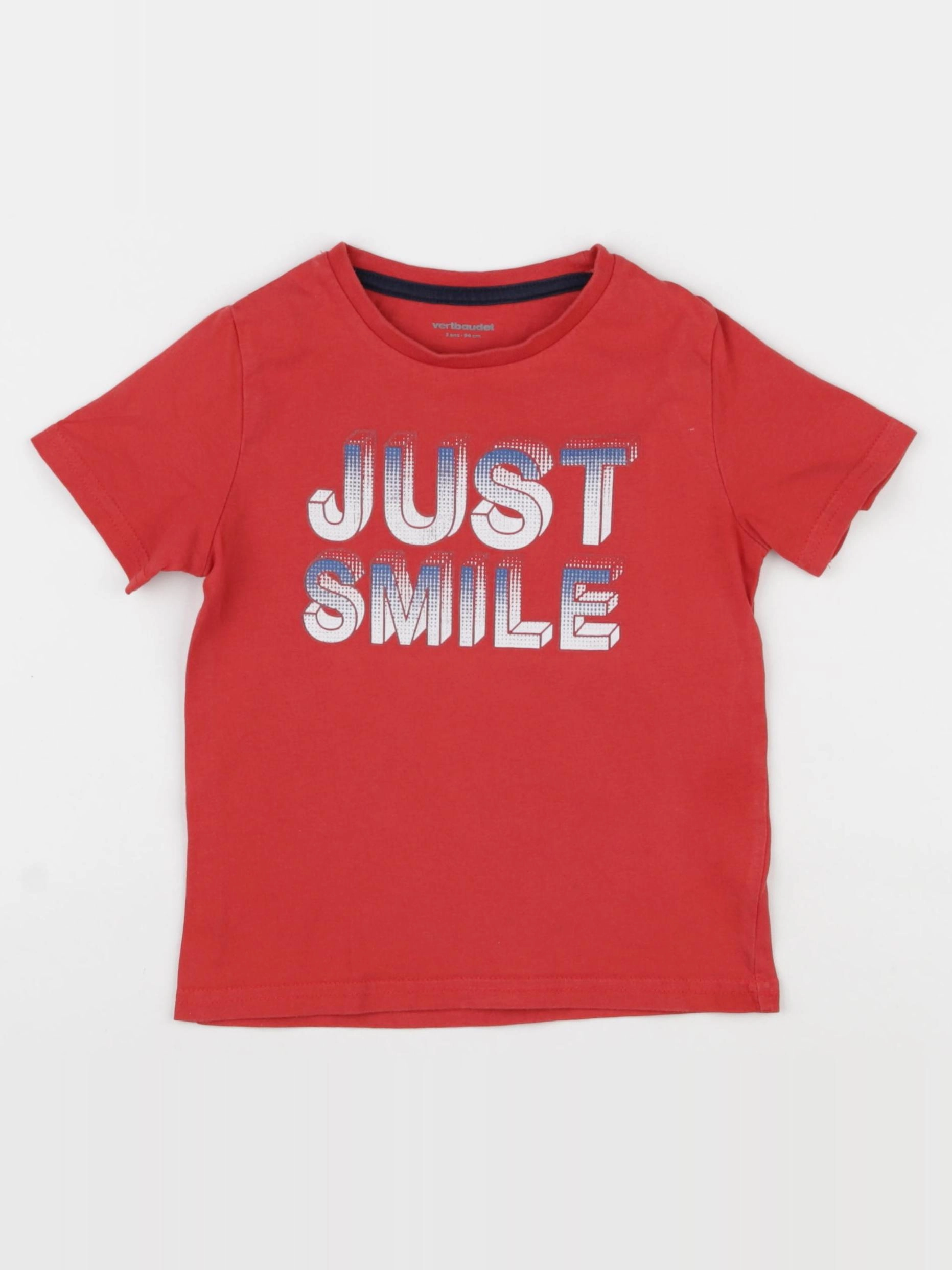 Vertbaudet - tee-shirt rouge - 3 ans