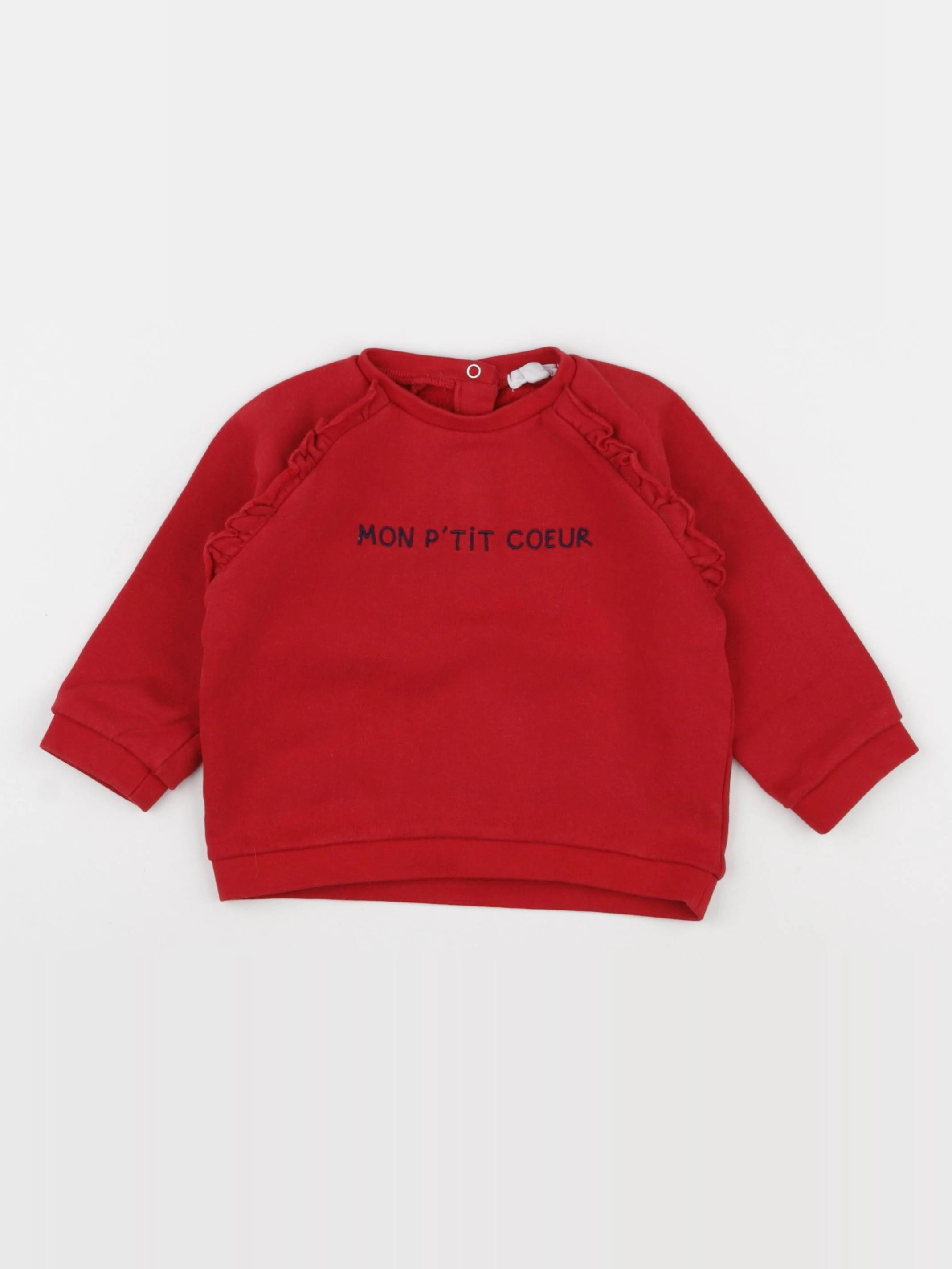 Vertbaudet - sweat rouge - 18 mois