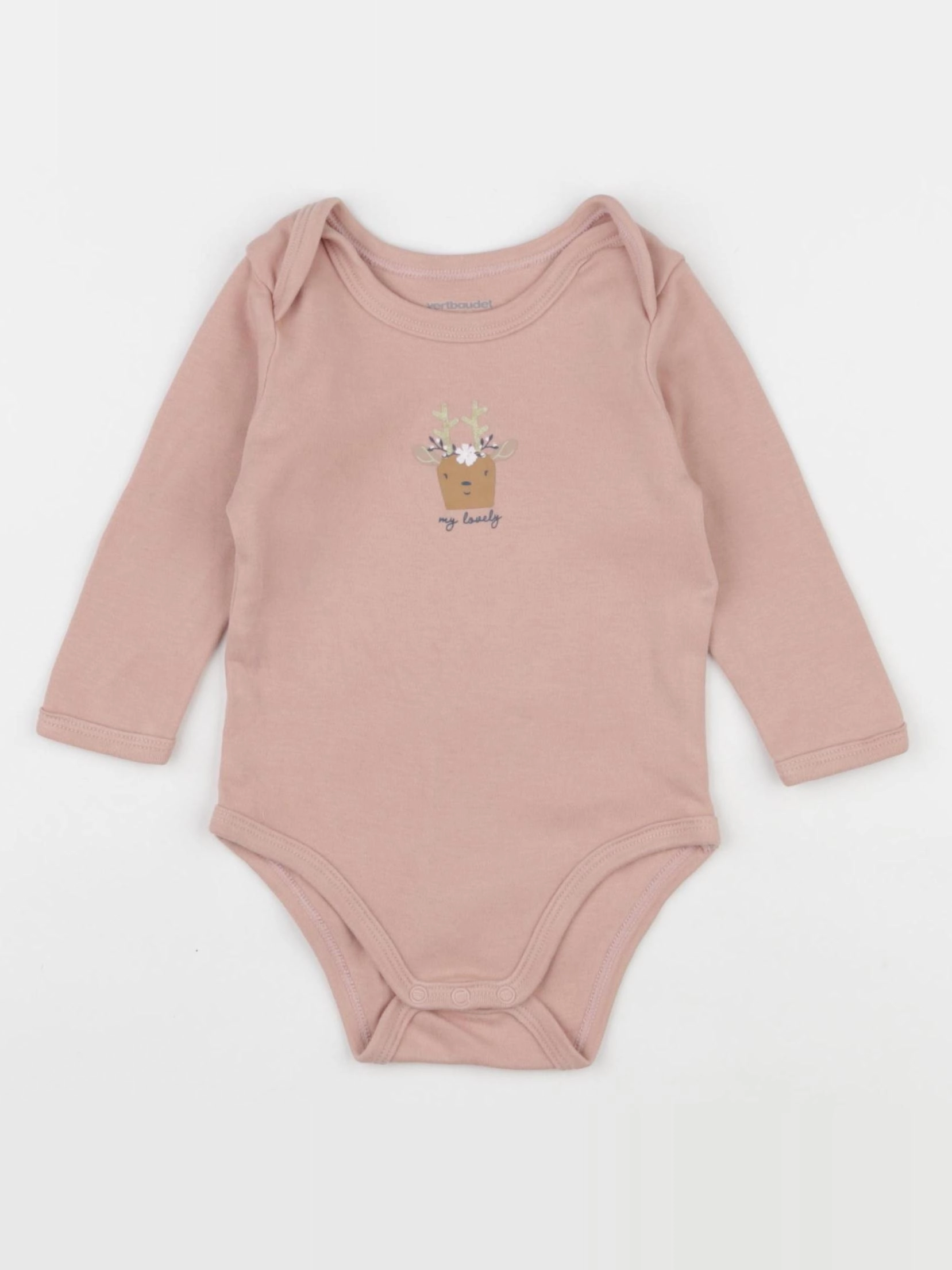 Vertbaudet - body rose - 9 mois