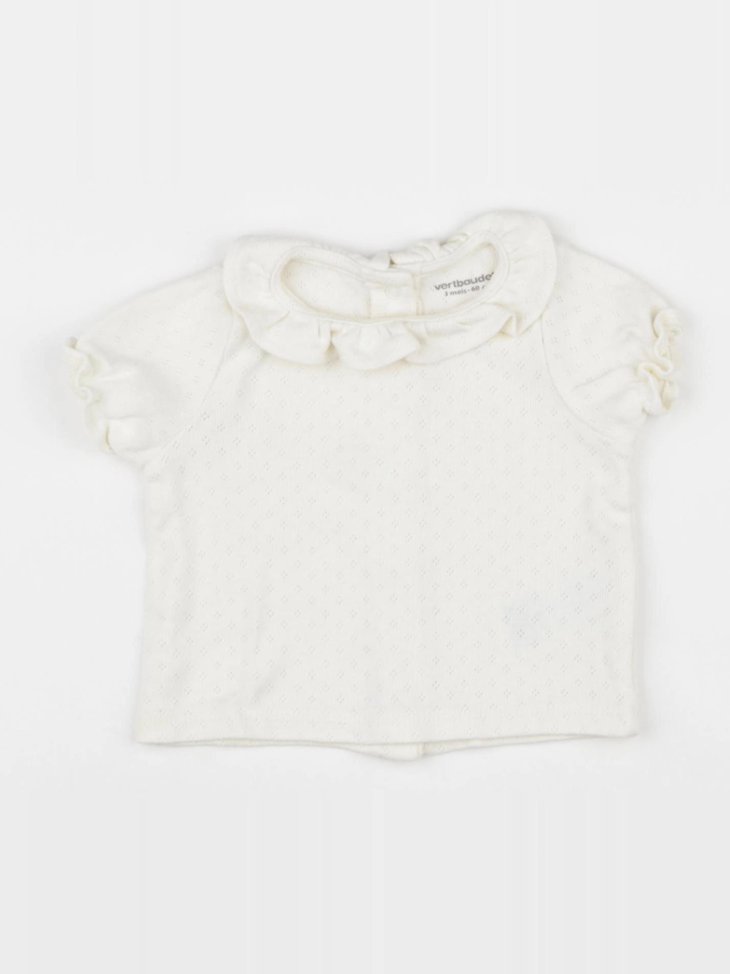 Vertbaudet - tee-shirt beige - 3 mois