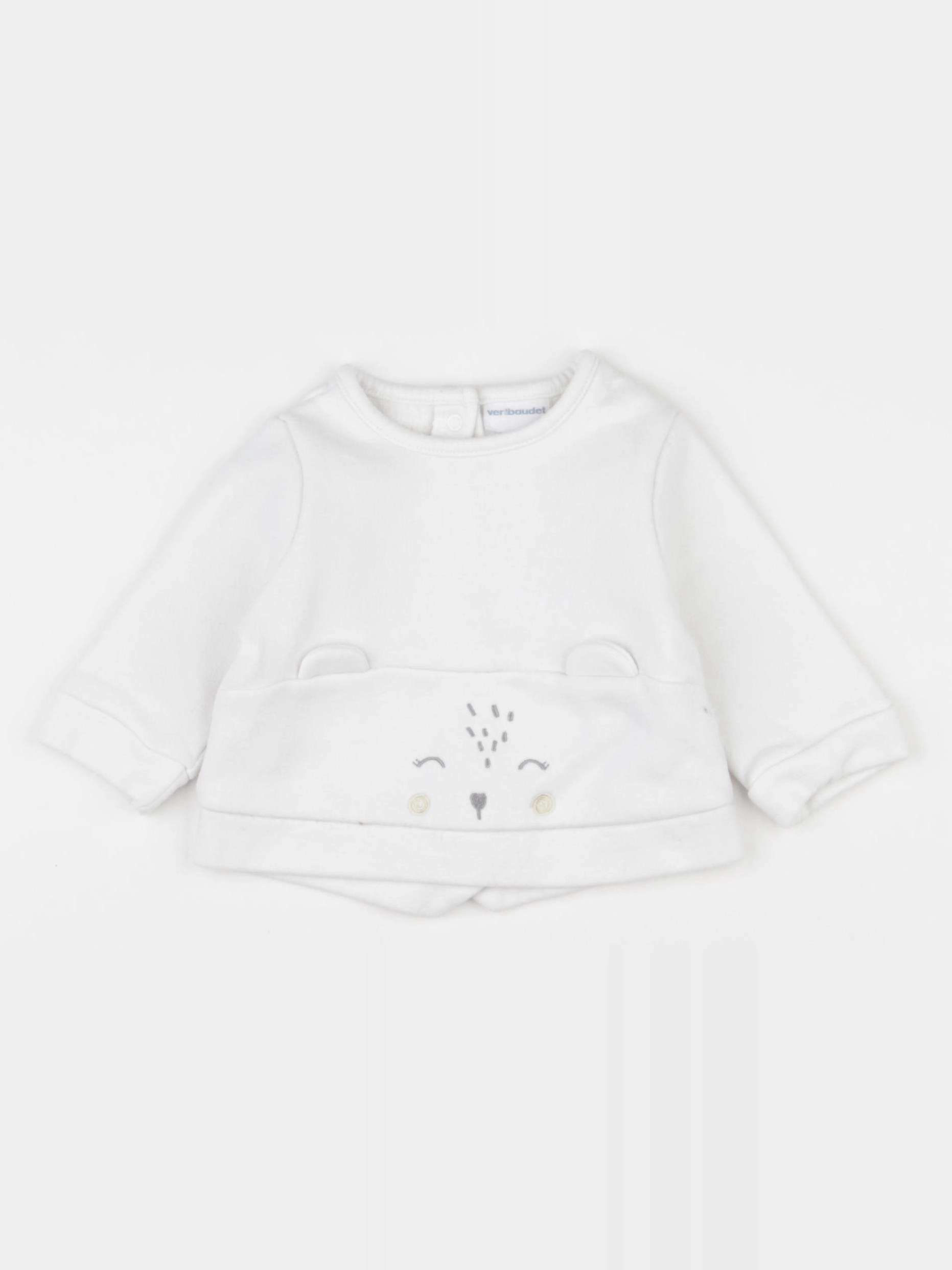 Vertbaudet - sweat blanc - 3 mois