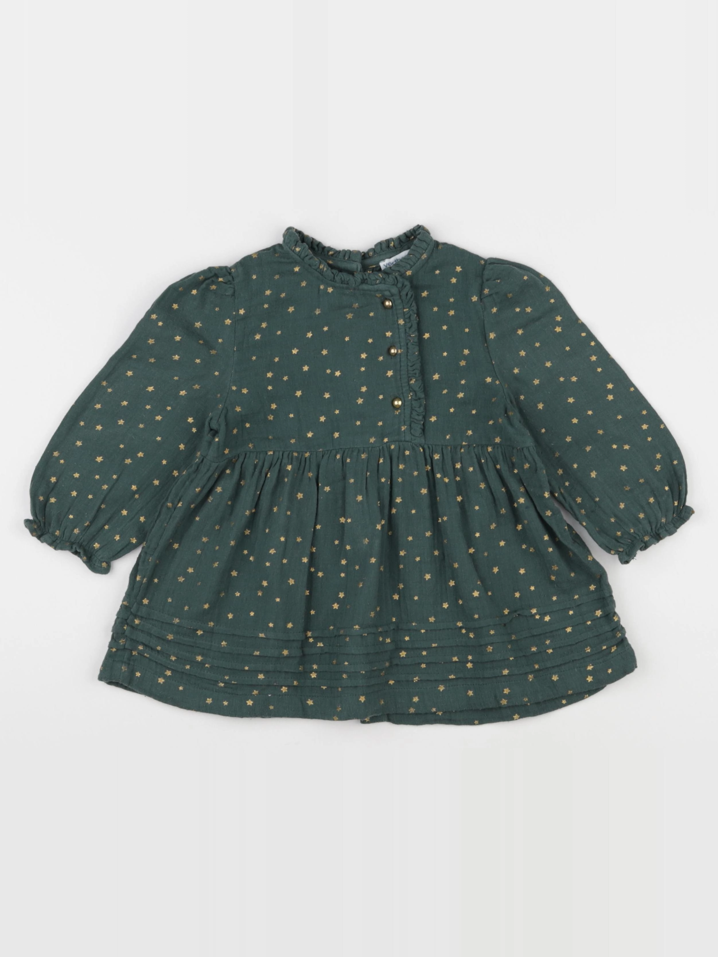 Vertbaudet - robe vert, or - 18 mois