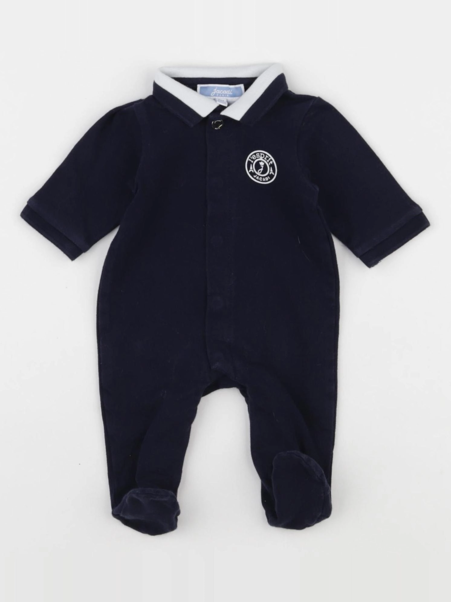 Jacadi - pyjama coton bleu - 0 mois