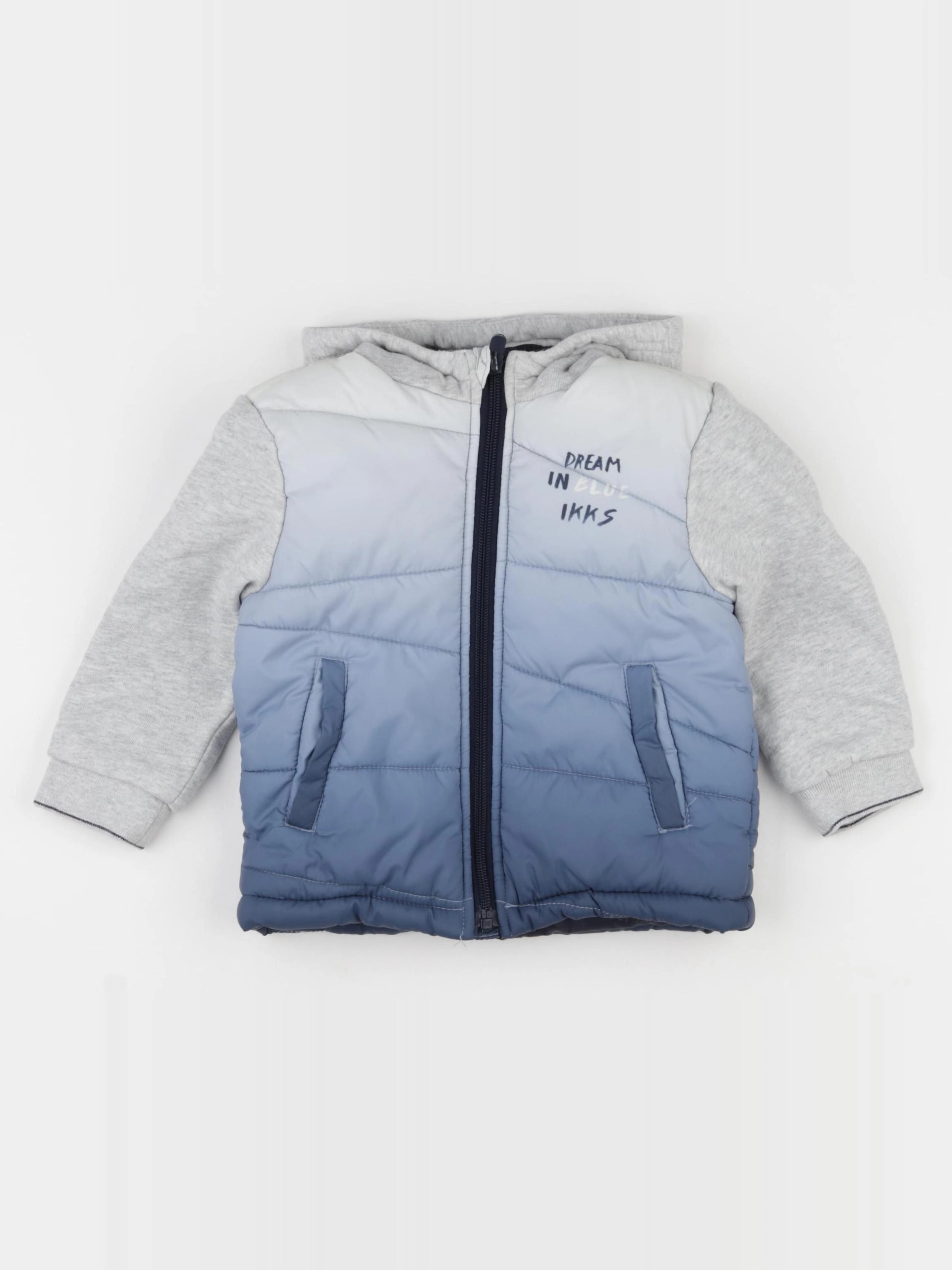 IKKS - doudoune bleu, blanc - 2 ans