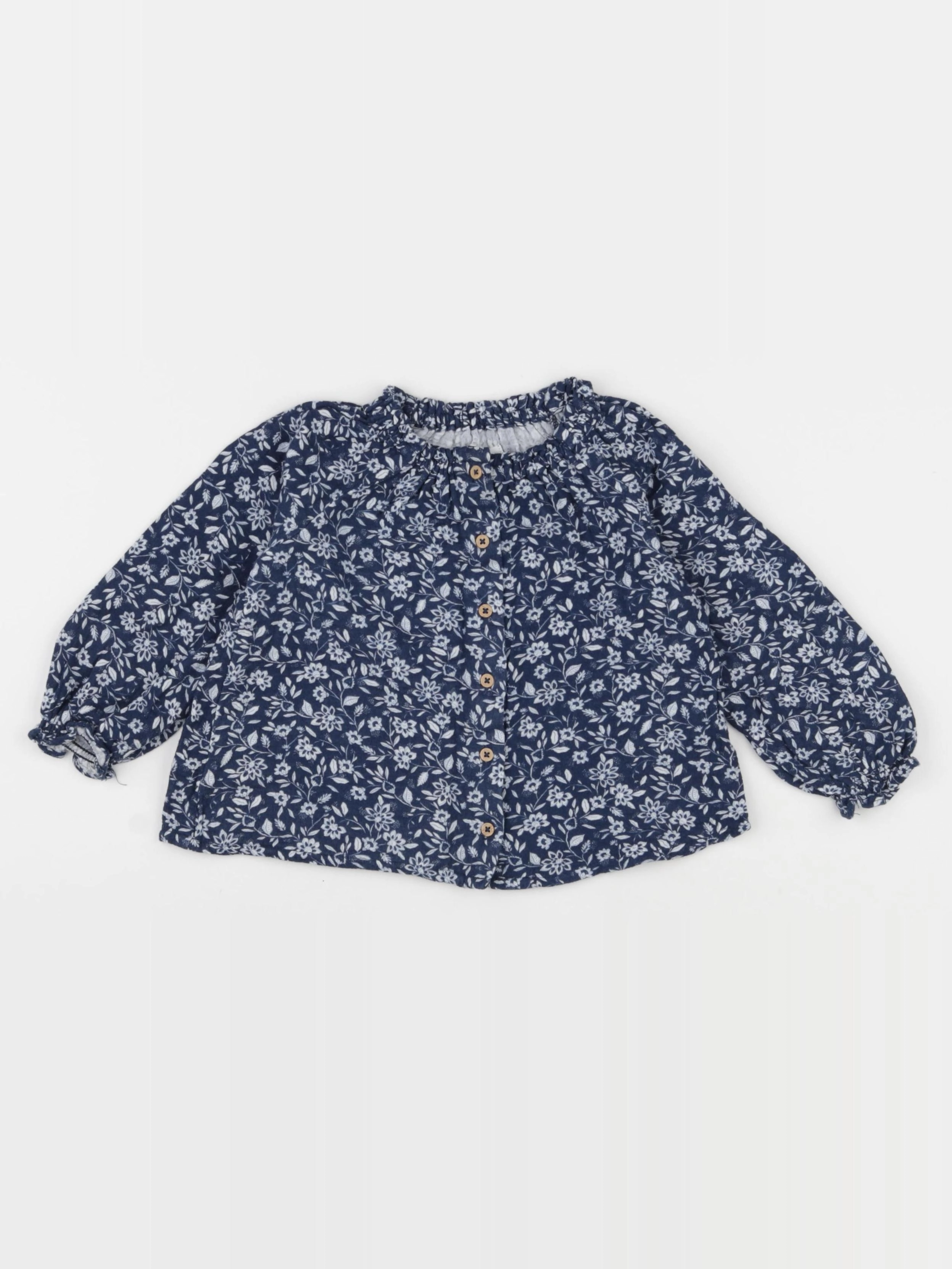Vertbaudet - blouse bleu, blanc - 18 mois